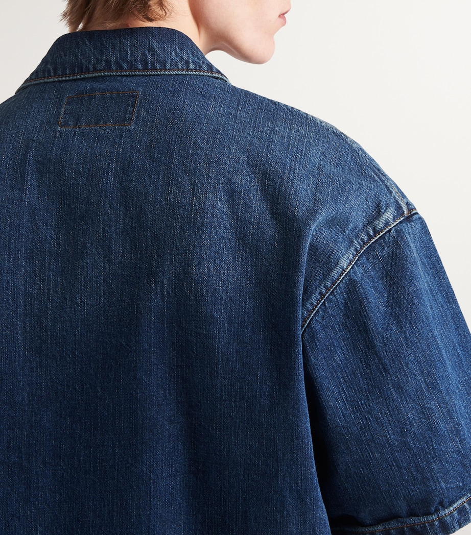 Dark-Wash Denim Shirt F0008 Image 5