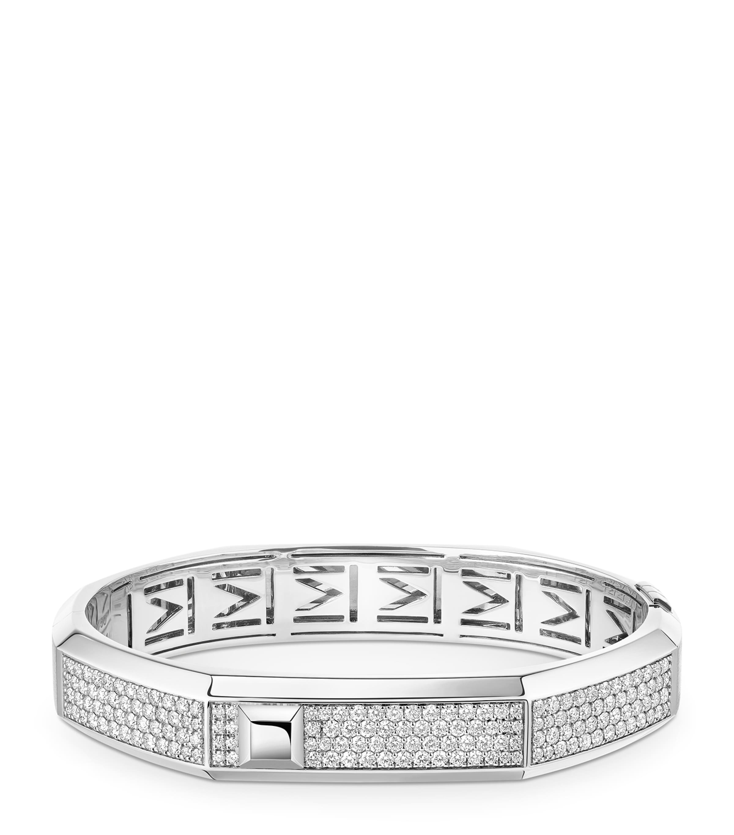 Messika Moderniste White Gold and Diamond Large Pavé Bangle (2.20ct) White Gold Image 1