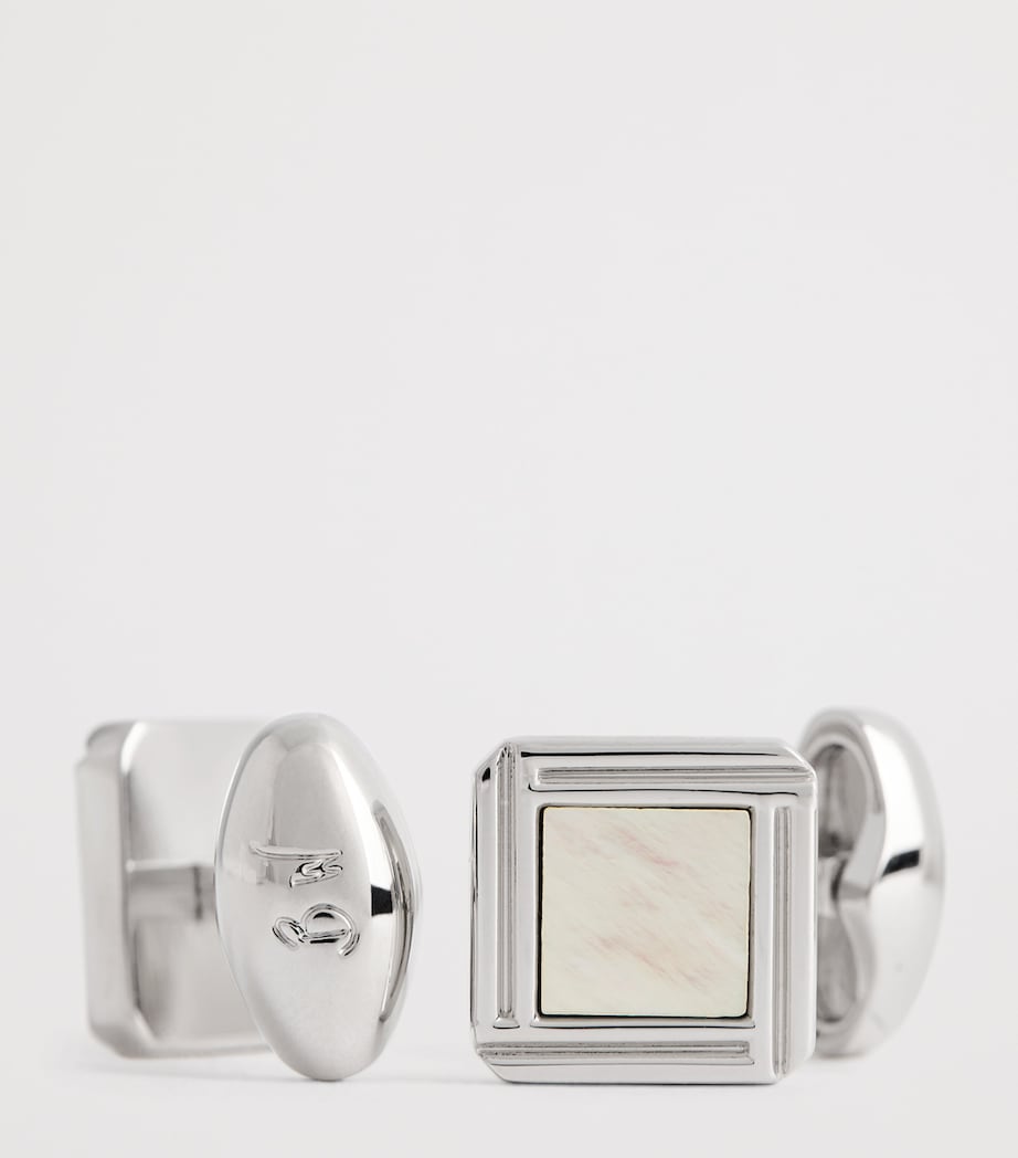 Babette Wasserman Rhodium-Plated Celtic Mother of Pearl Cufflinks Mother Of Pearl Image 5