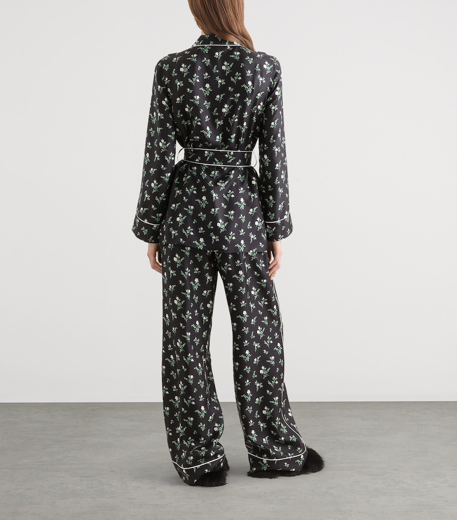 Dolce&Gabbana Womens Silk Floral Pyjama Trousers Ros/mugh Bco F Image 3