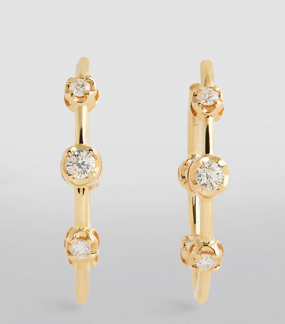 Yellow Gold and Diamond Sophia Hoop Earrings YELLOW GOLD Image 2