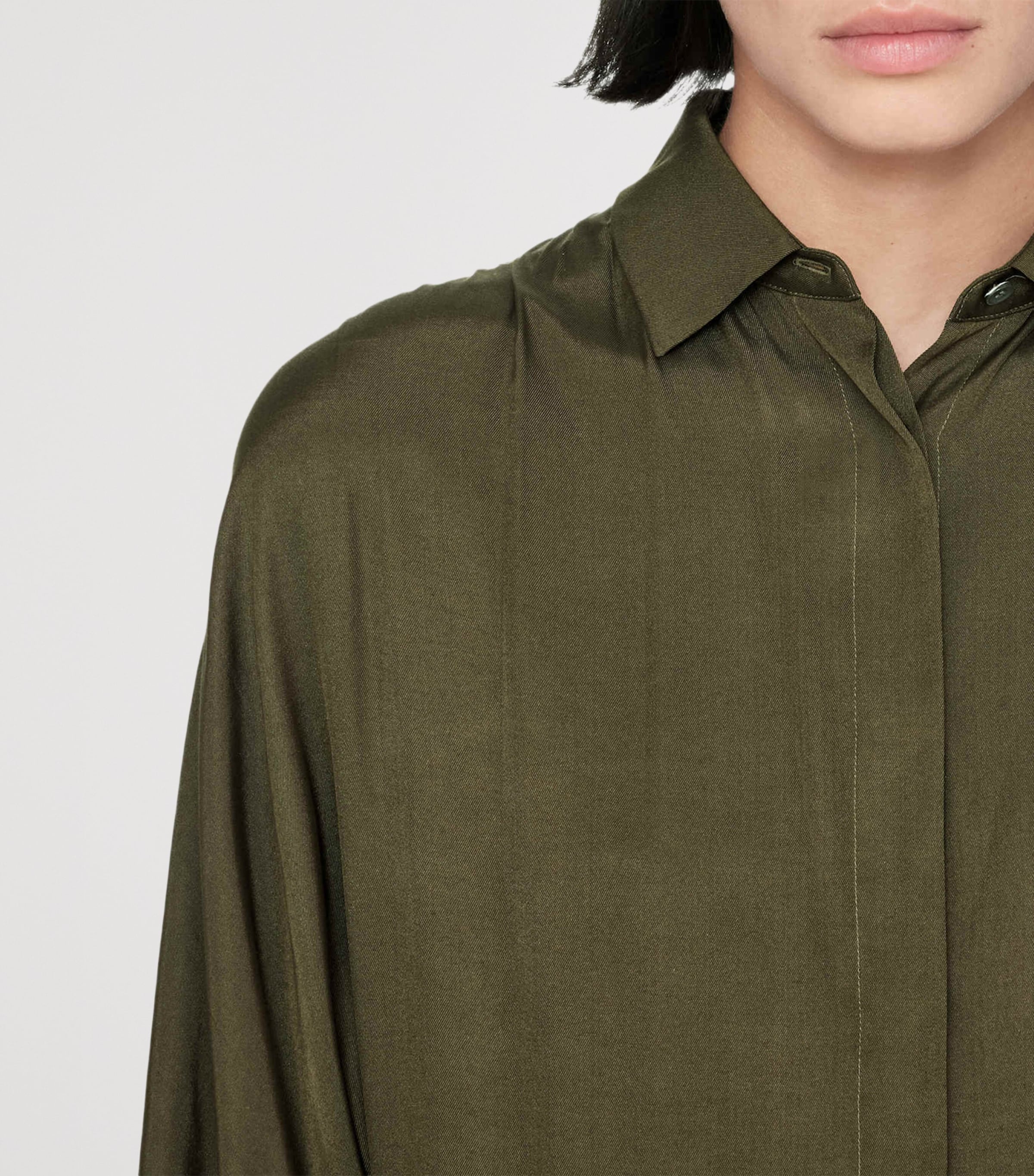 AllSaints Womens Noora Shirt Dress Washed Khaki Image 4