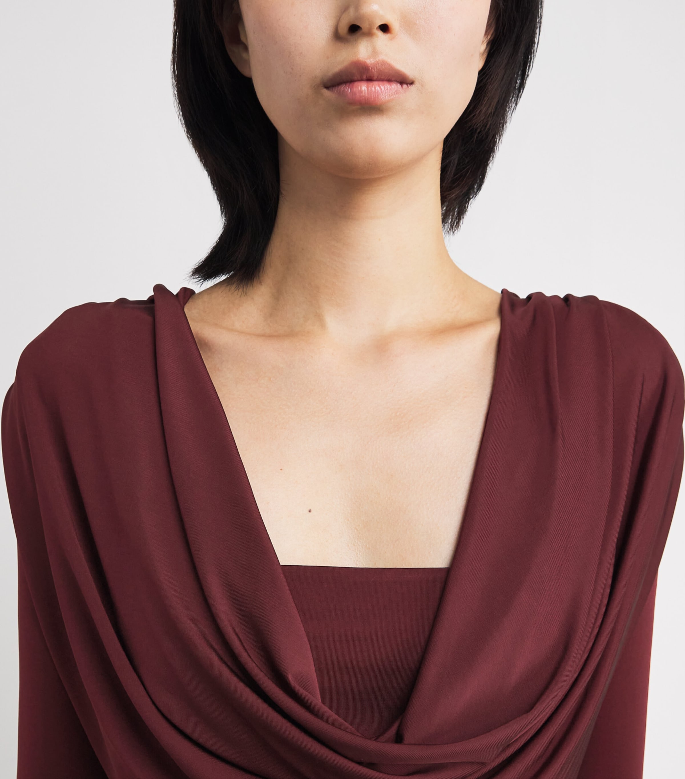 Jersey Cowl Neck Bandeau Top CRIMSON Image 6