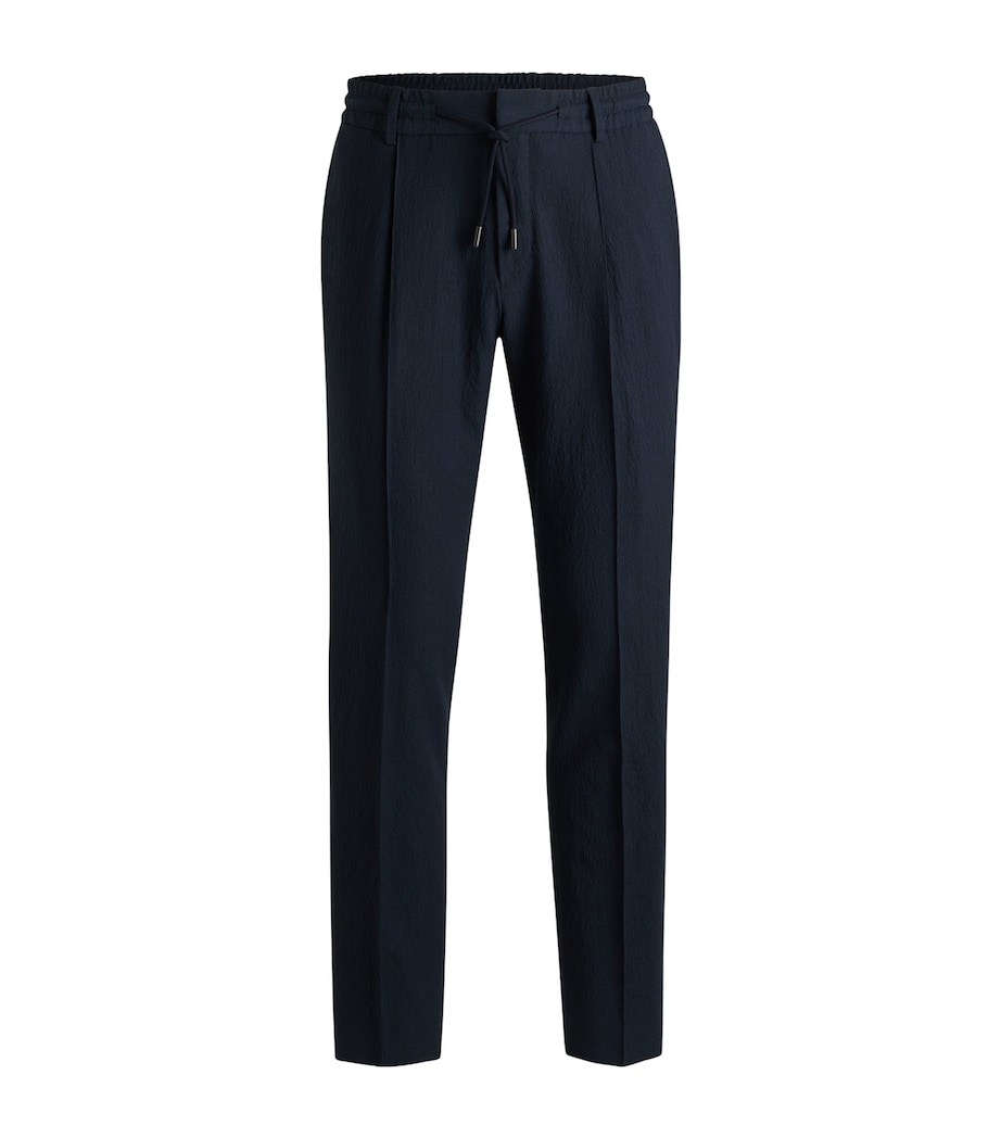 Wool-Blend Seersucker Drawstring Tailored Trousers 404 Image 1