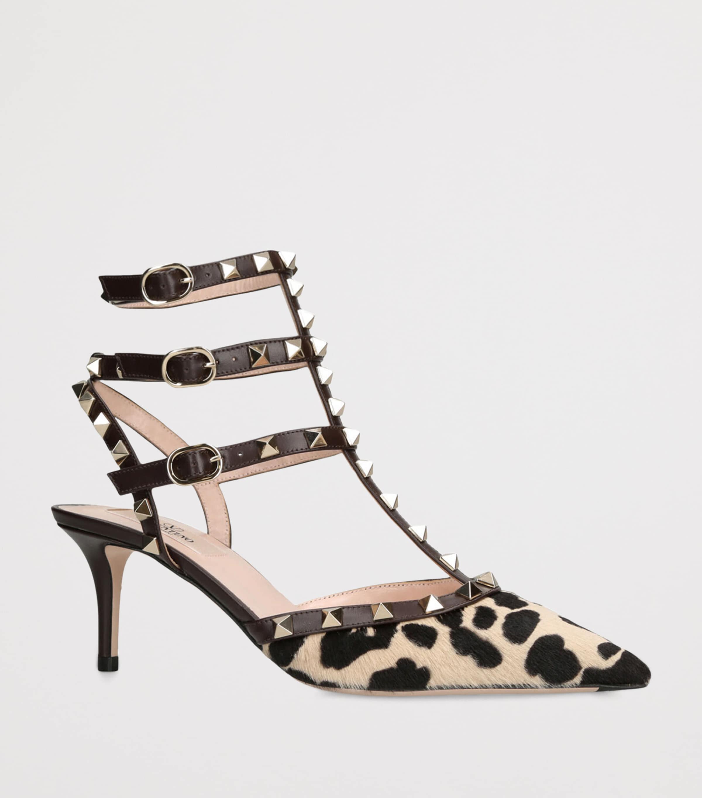 Calf Hair Rockstud Pumps 65 BROWN/OTH Image 3