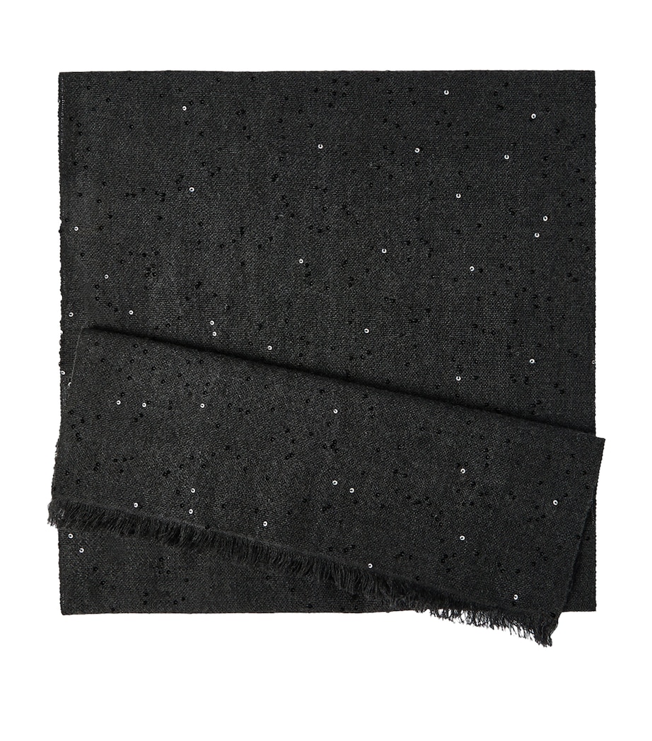 Brunello Cucinelli Womens Cashmere-Silk Embellished Scarf Image 1
