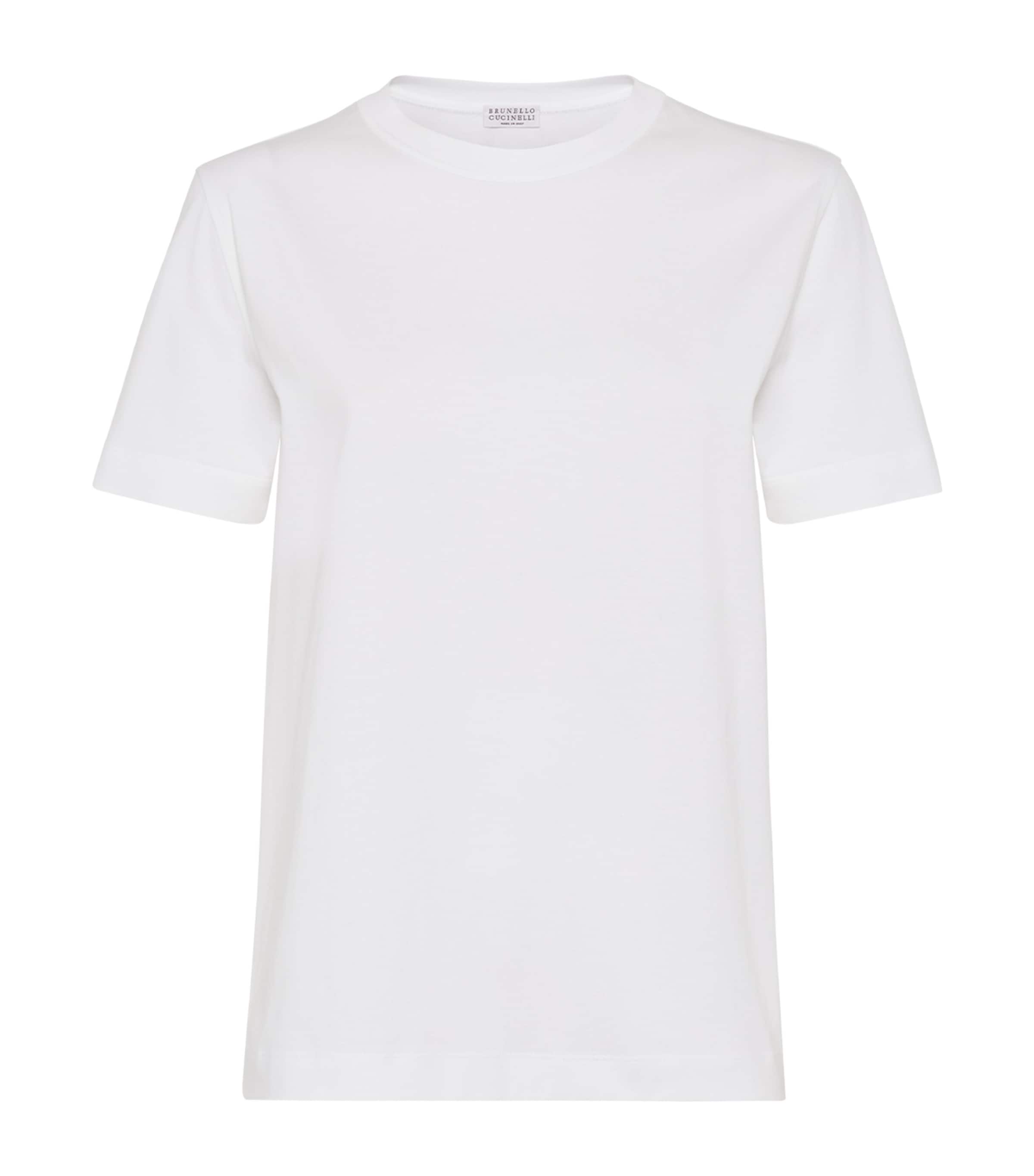 Brunello Cucinelli Cotton Monili-detail T-shirt In White