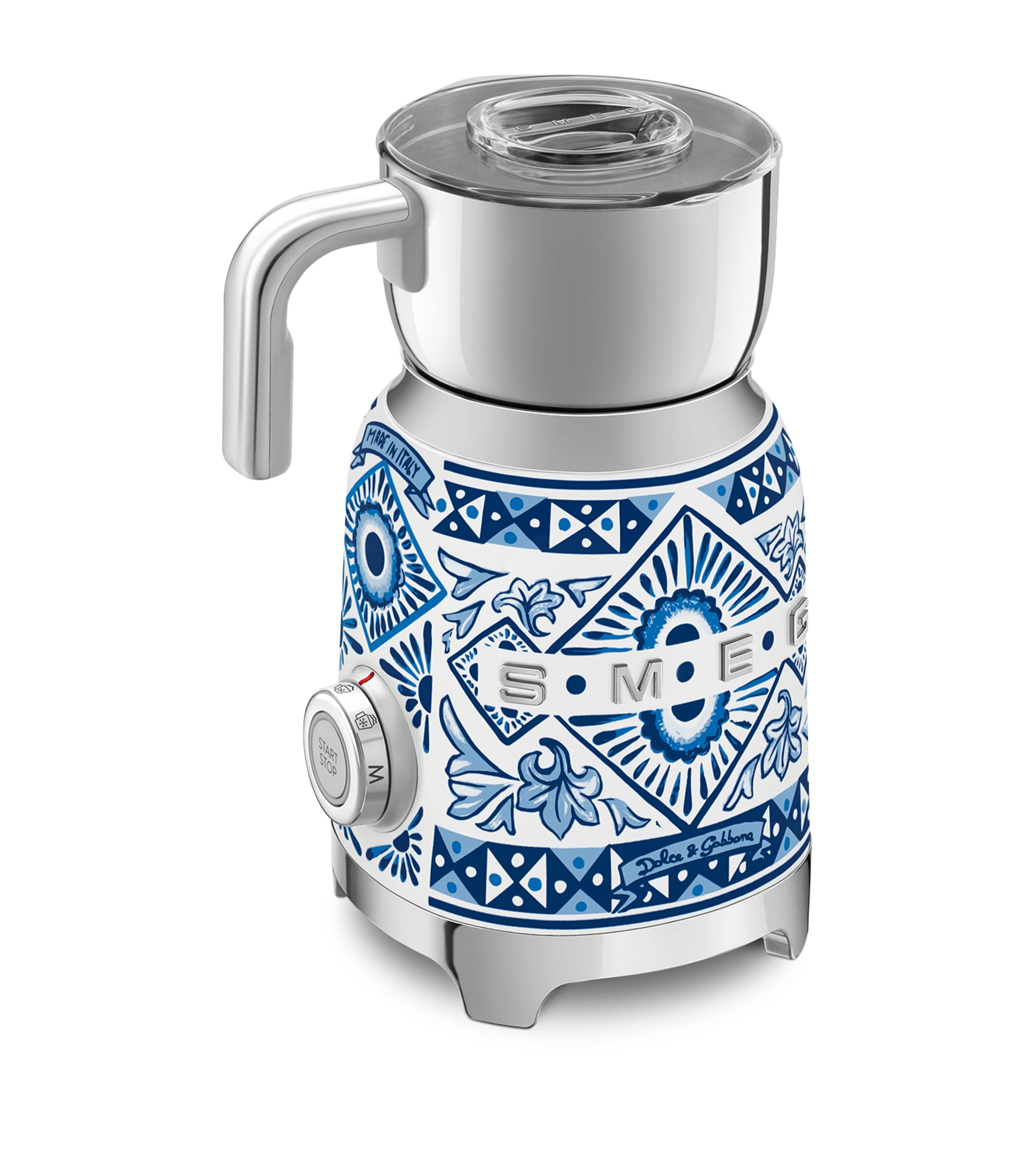 x Dolce & Gabbana Blu Mediterraneo Milk Frother (600ml) WHITE & BLUE Image 5