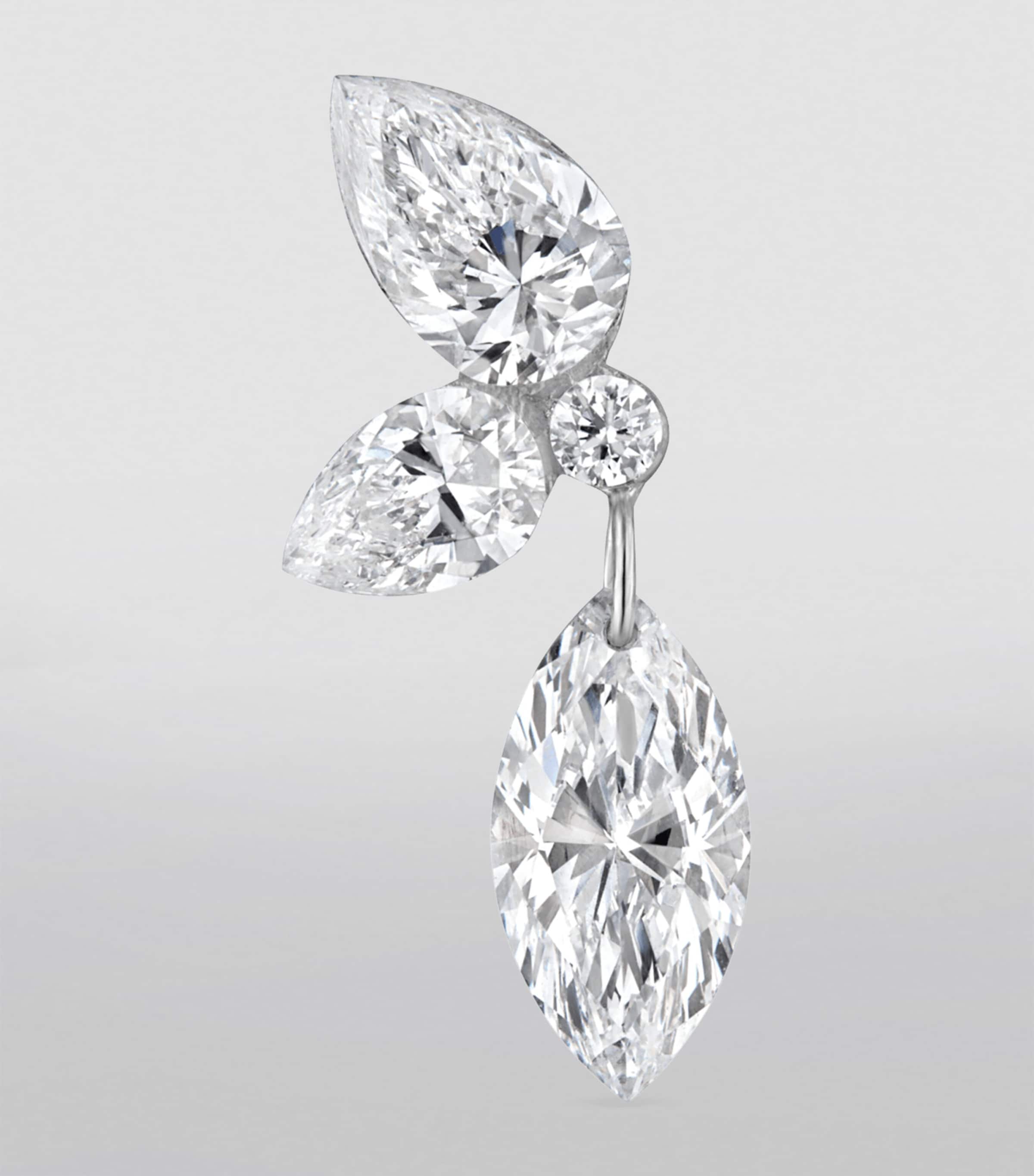 Maria Tash Grand Marquise Pear Diamond Echo Earring  (Direction B, 13.7mm) White Gold Image 5