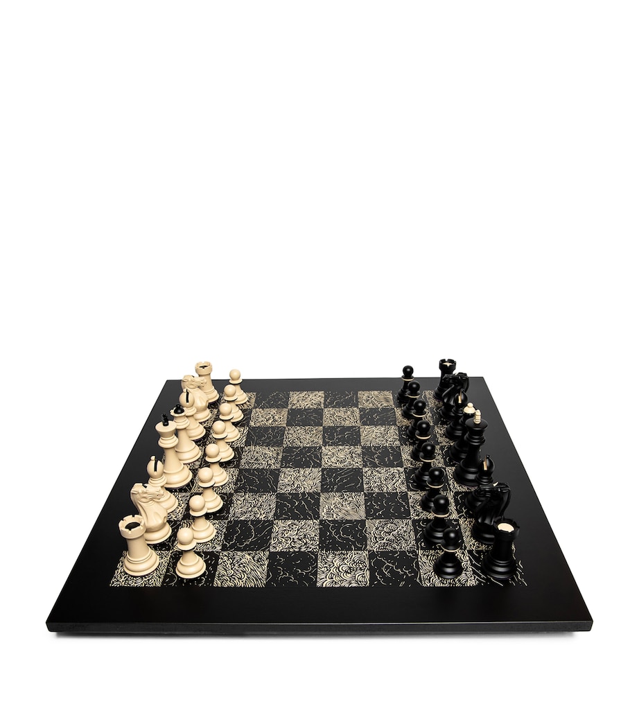 Waves of Symmetry Chess Set BLACK Image 1