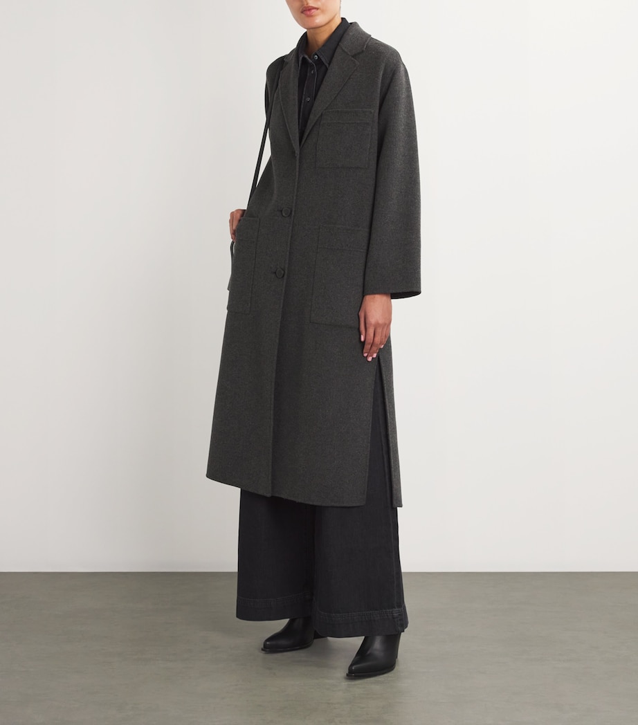 Weekend Max Mara Womens Wool-Blend Overcoat Dark Grey Image 2