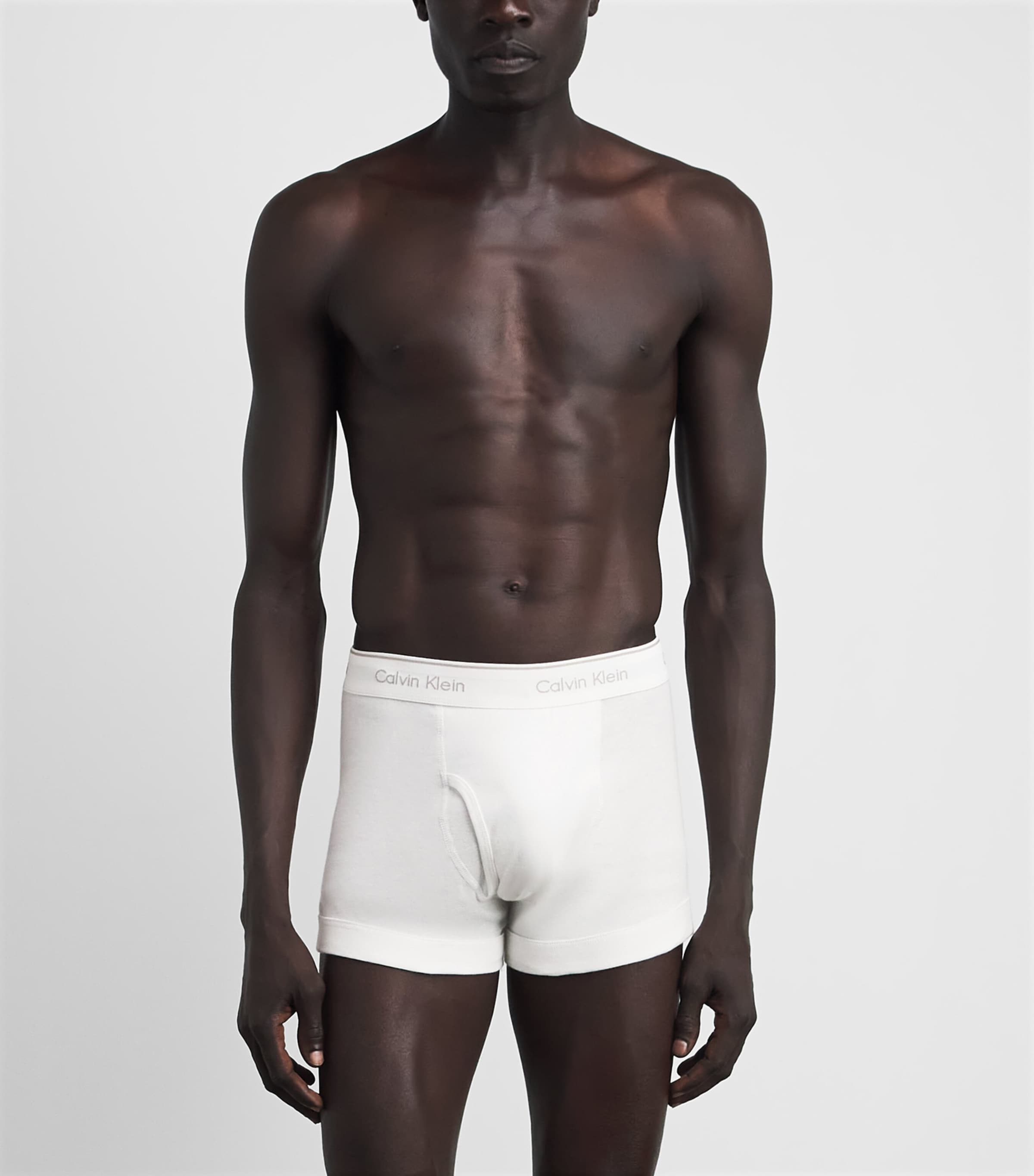 Calvin Klein Mens Cotton Trunks (Pack of 3) Black/grey Heat Image 2