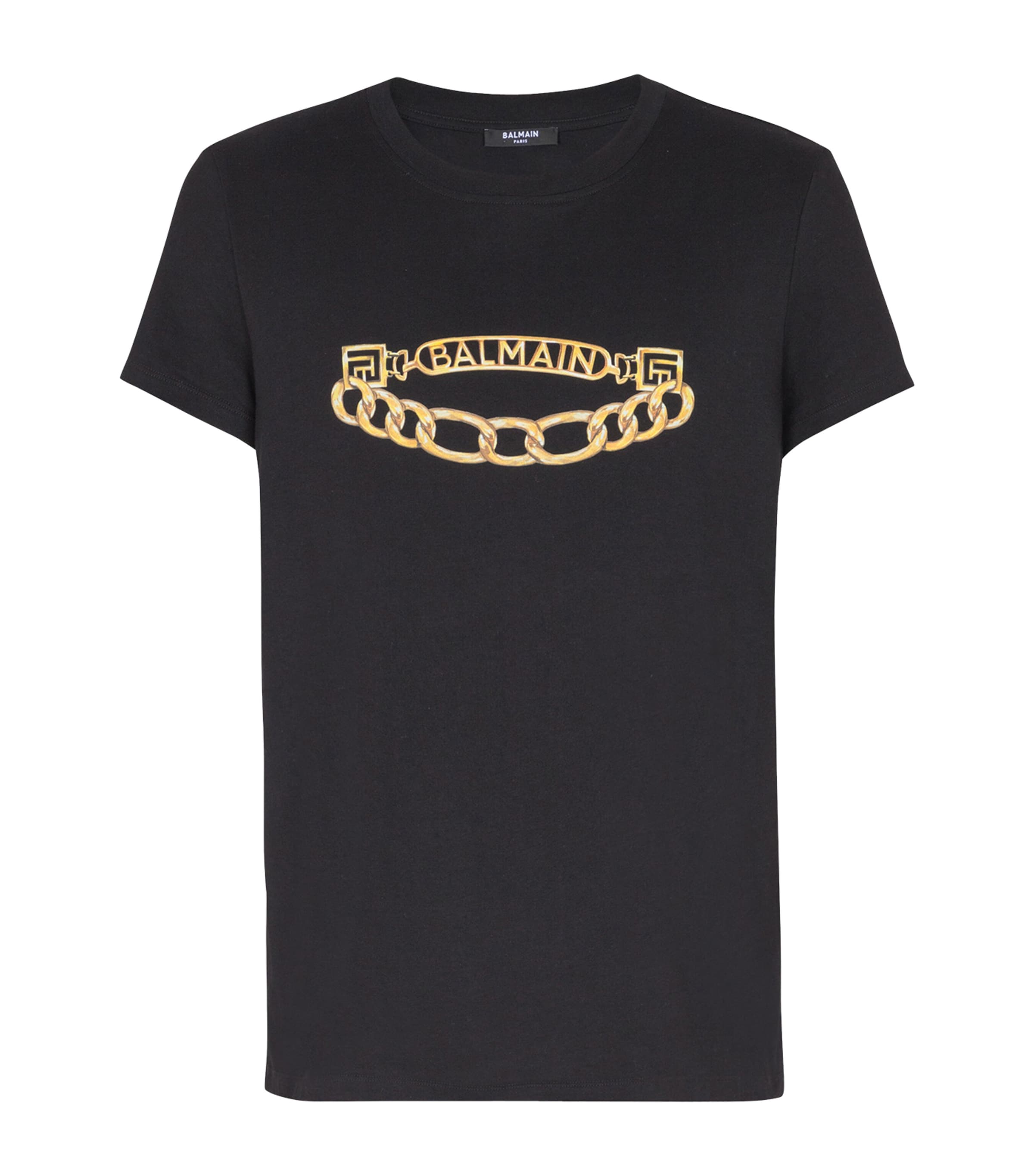 Shop Balmain Chain Print T-shirt