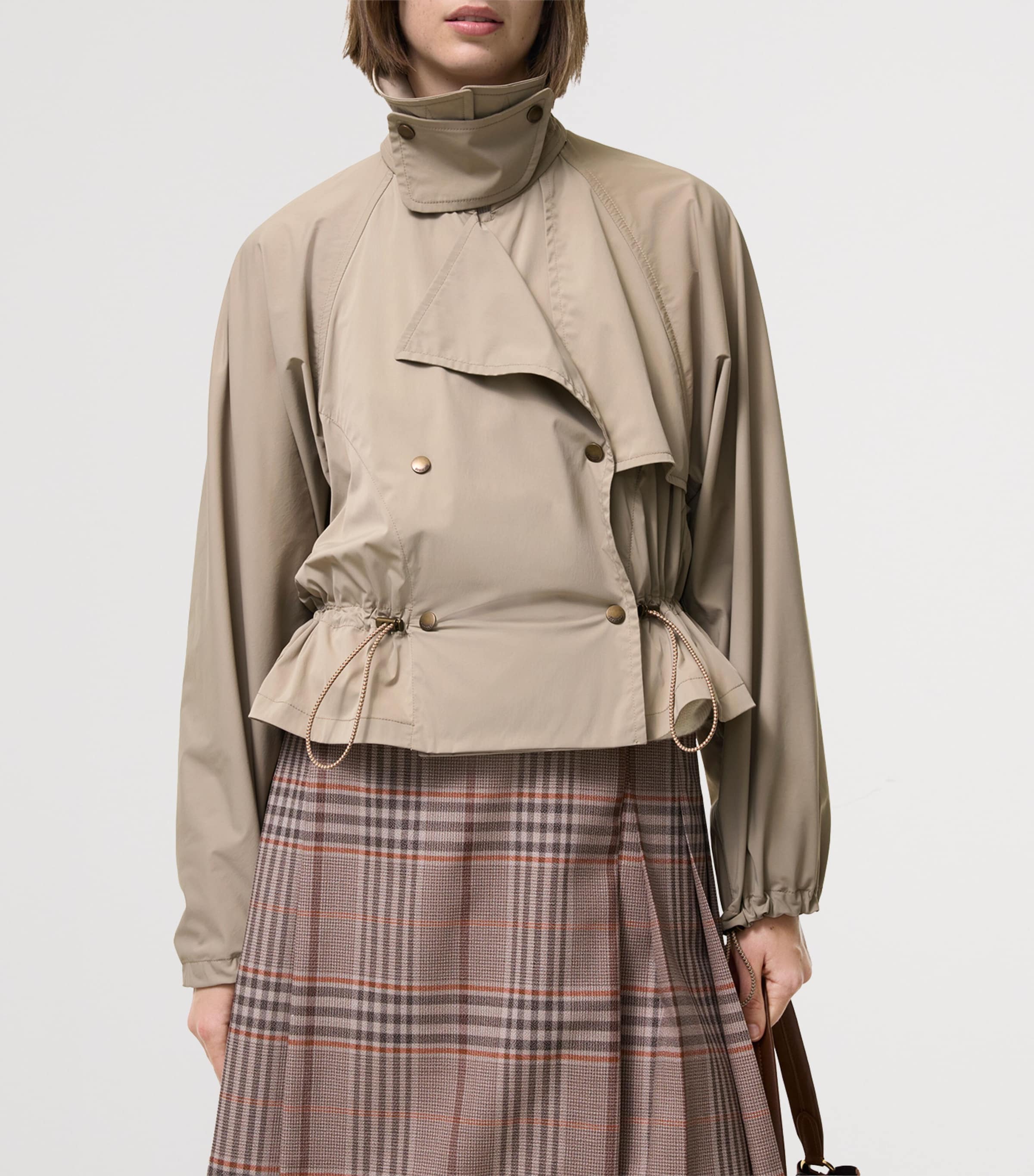 Burberry Womens Hooded Rosewin Trench Jacket Saltmarsh Beige Image 3
