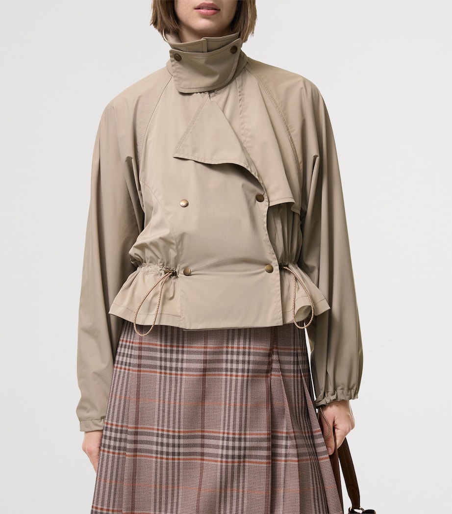 Burberry Womens Hooded Rosewin Trench Jacket Saltmarsh Beige Image 3