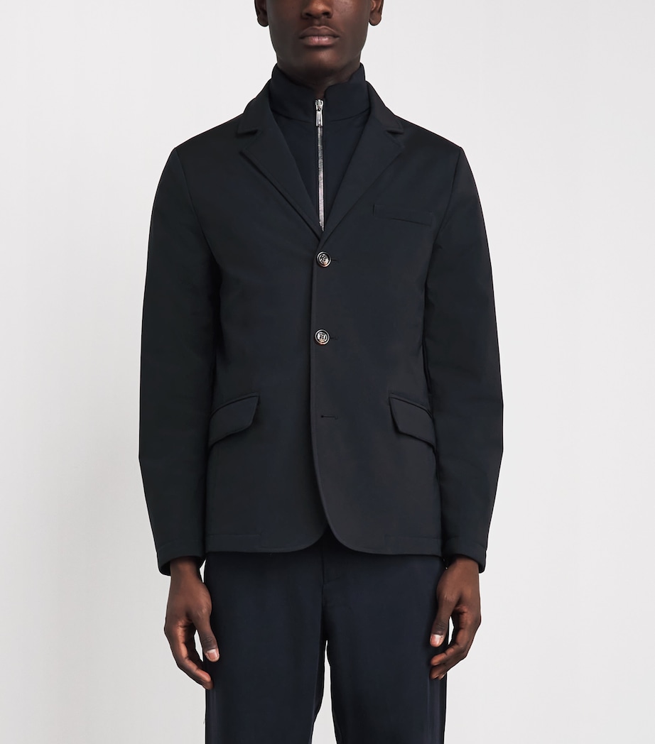 Moorer Mens Layered Borromeo Coat Navy Image 4