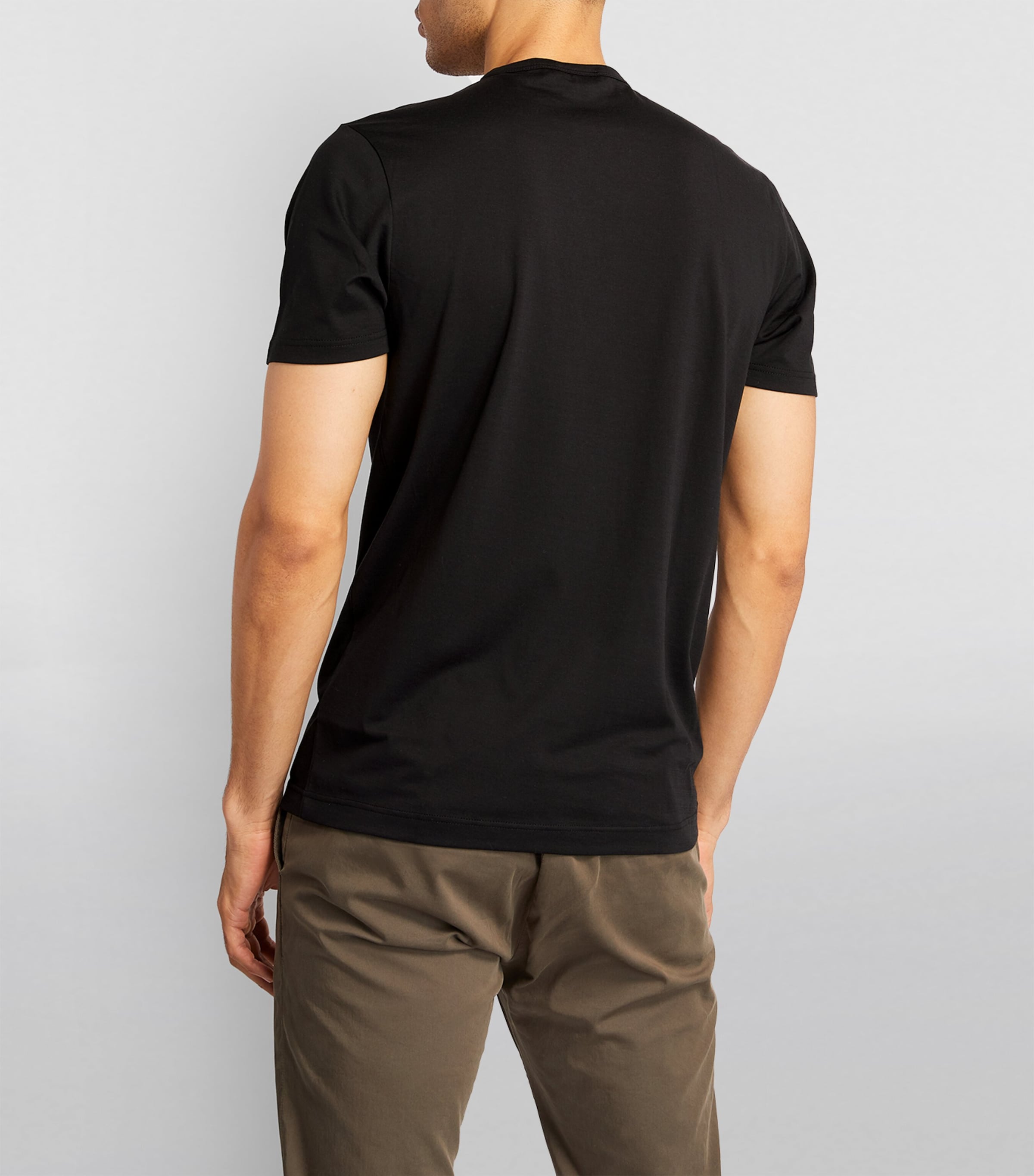 Sunspel Mens Supima Cotton Classic T-Shirt Bkaa Black Image 4