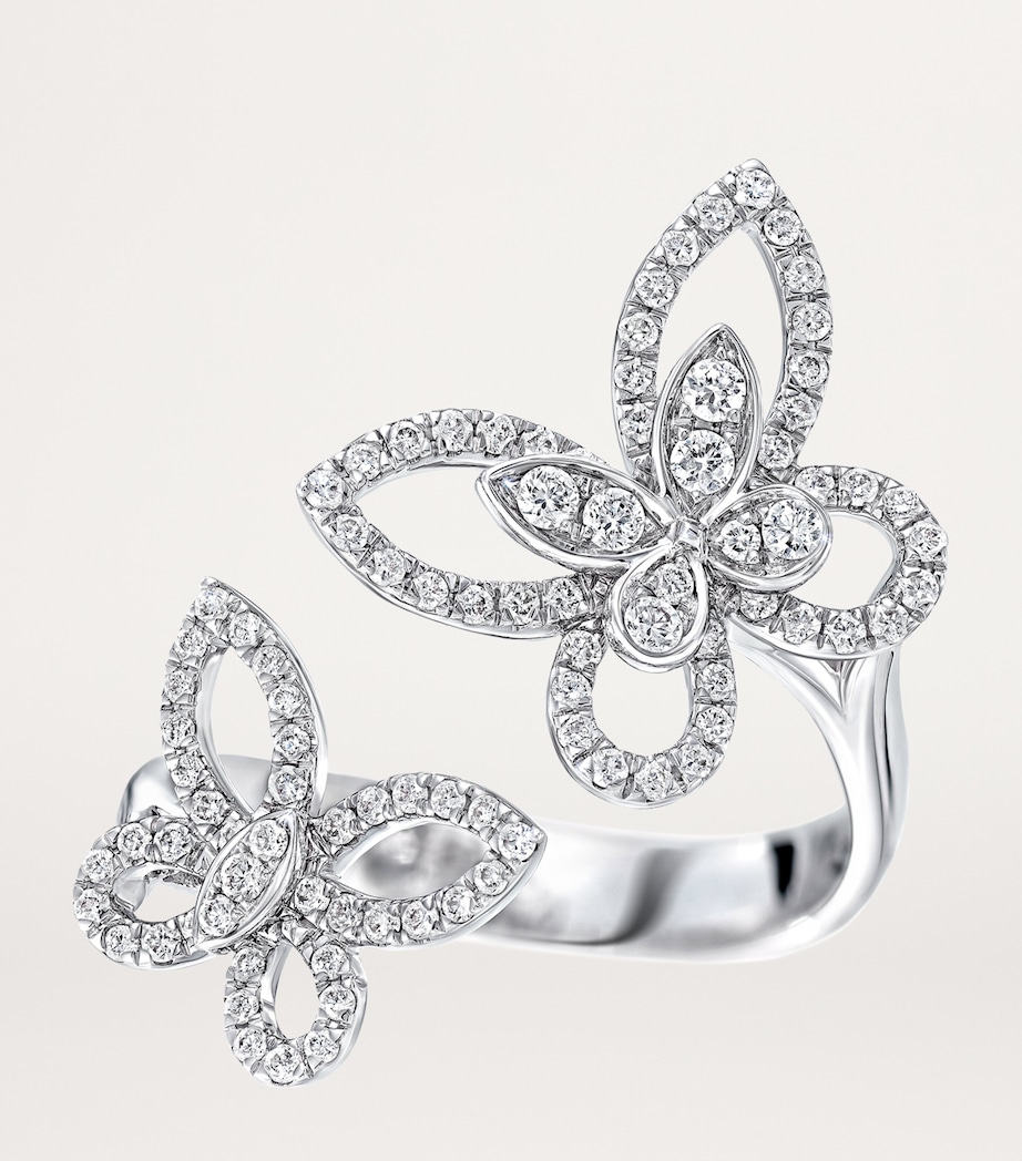 White Gold and Diamond Butterfly Ring WHITE GOLD Image 5