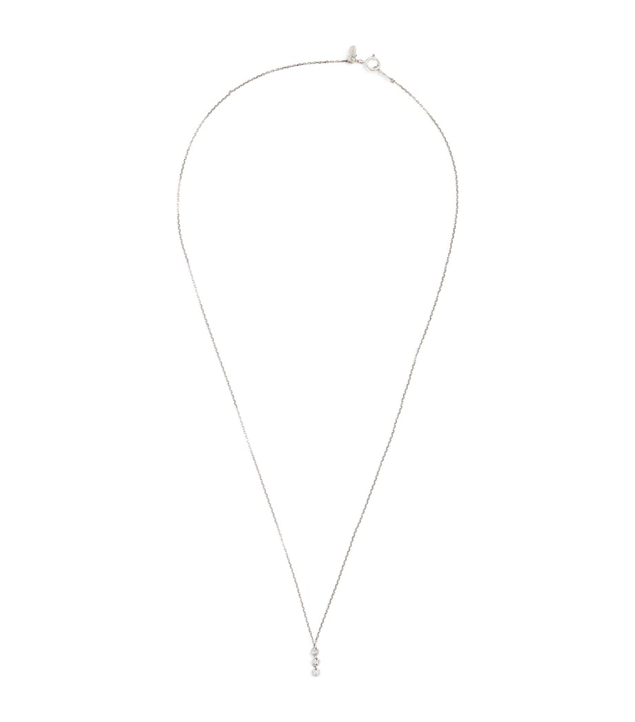 White Gold and Diamond 3-Stone Drop Danae Necklace WHITE GOLD Image 1