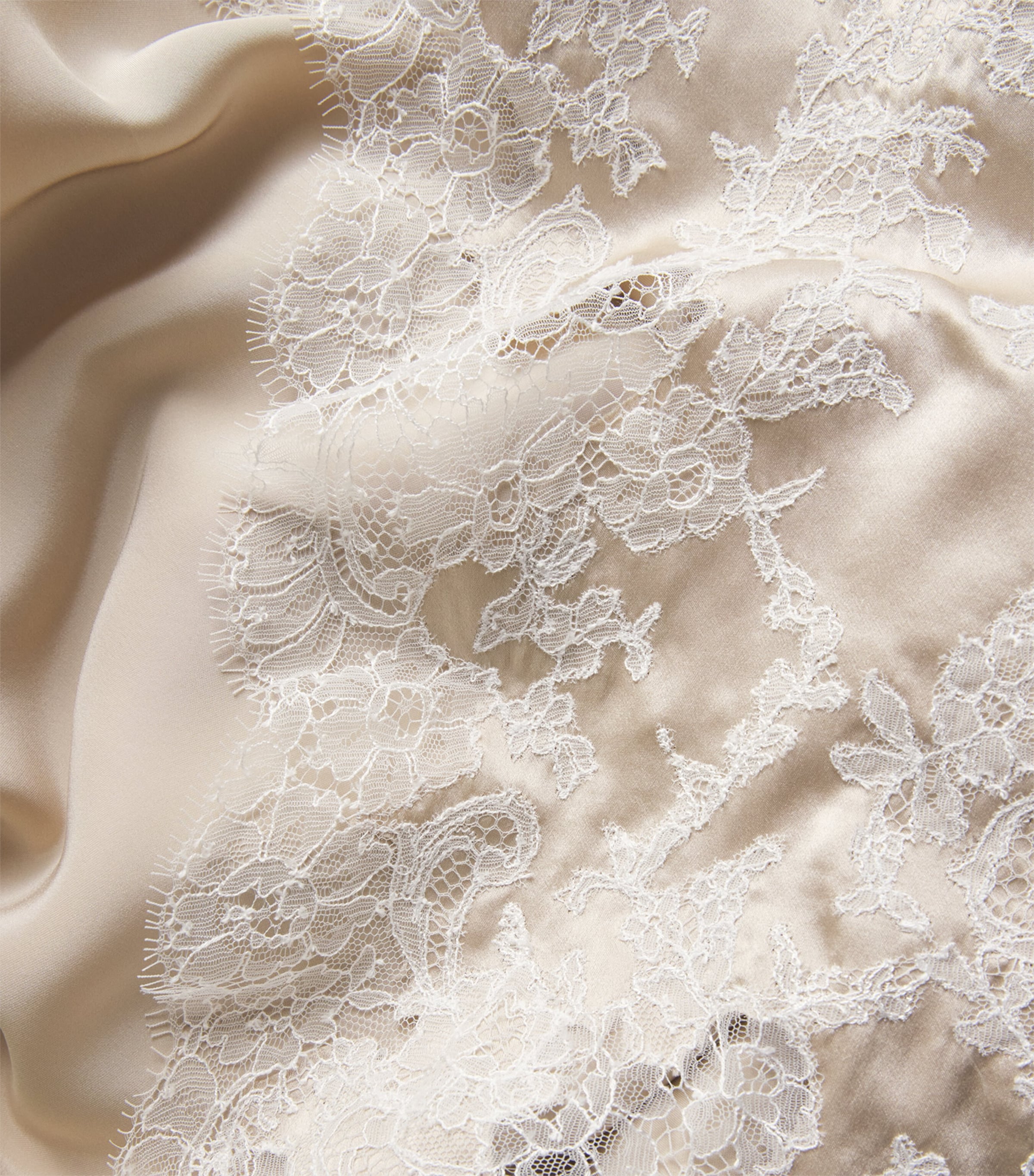 TORLOWEI Womens Lace-Trim Elsa Robe Oyster/white Image 5