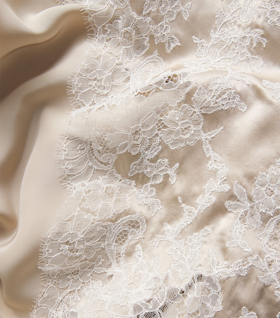 TORLOWEI Womens Lace-Trim Elsa Robe Oyster/white Image 5