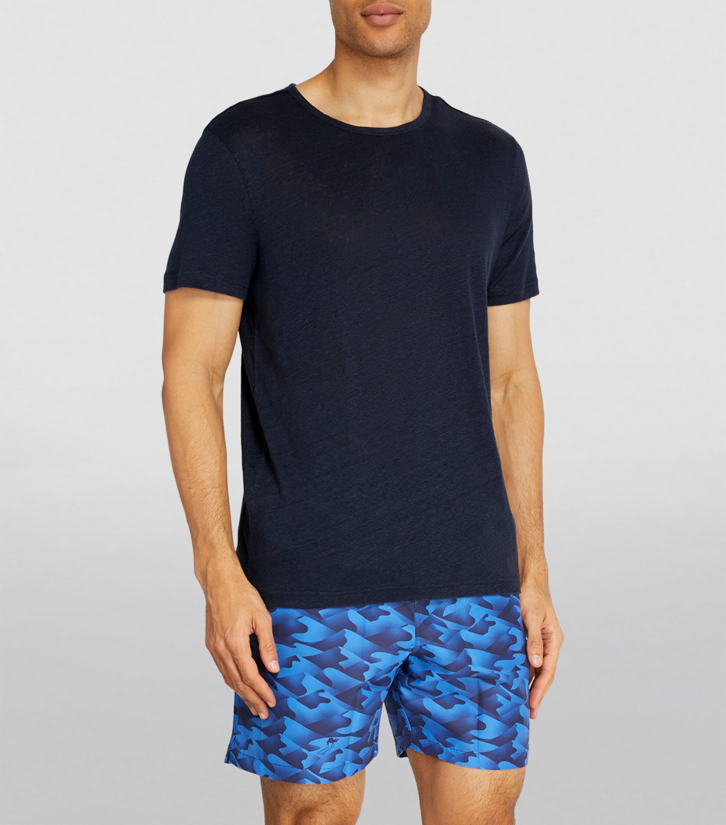 Linen Jordan T-Shirt 02-NAVY Image 3