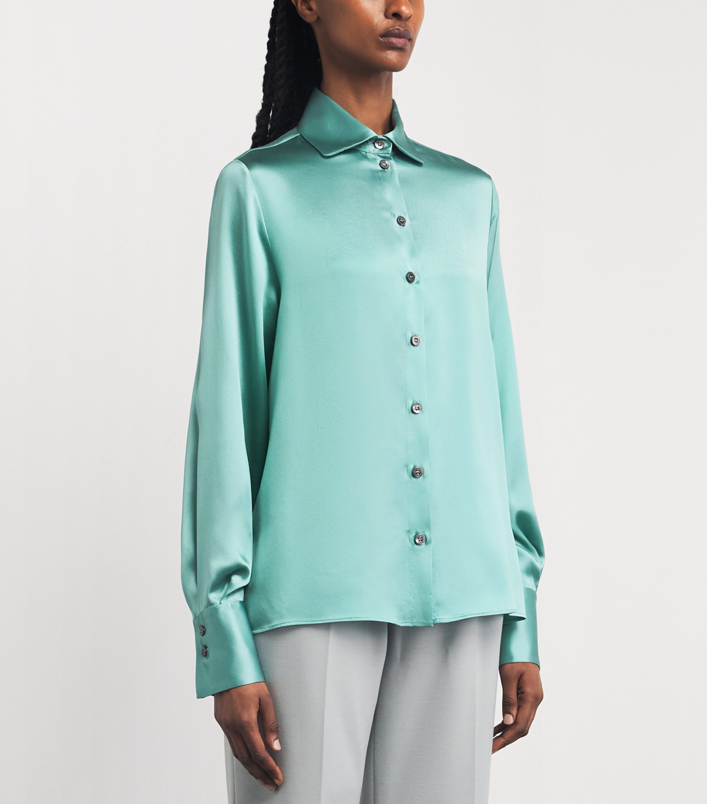 Eleventy Womens Silk Long-Sleeve Shirt Giada Image 4