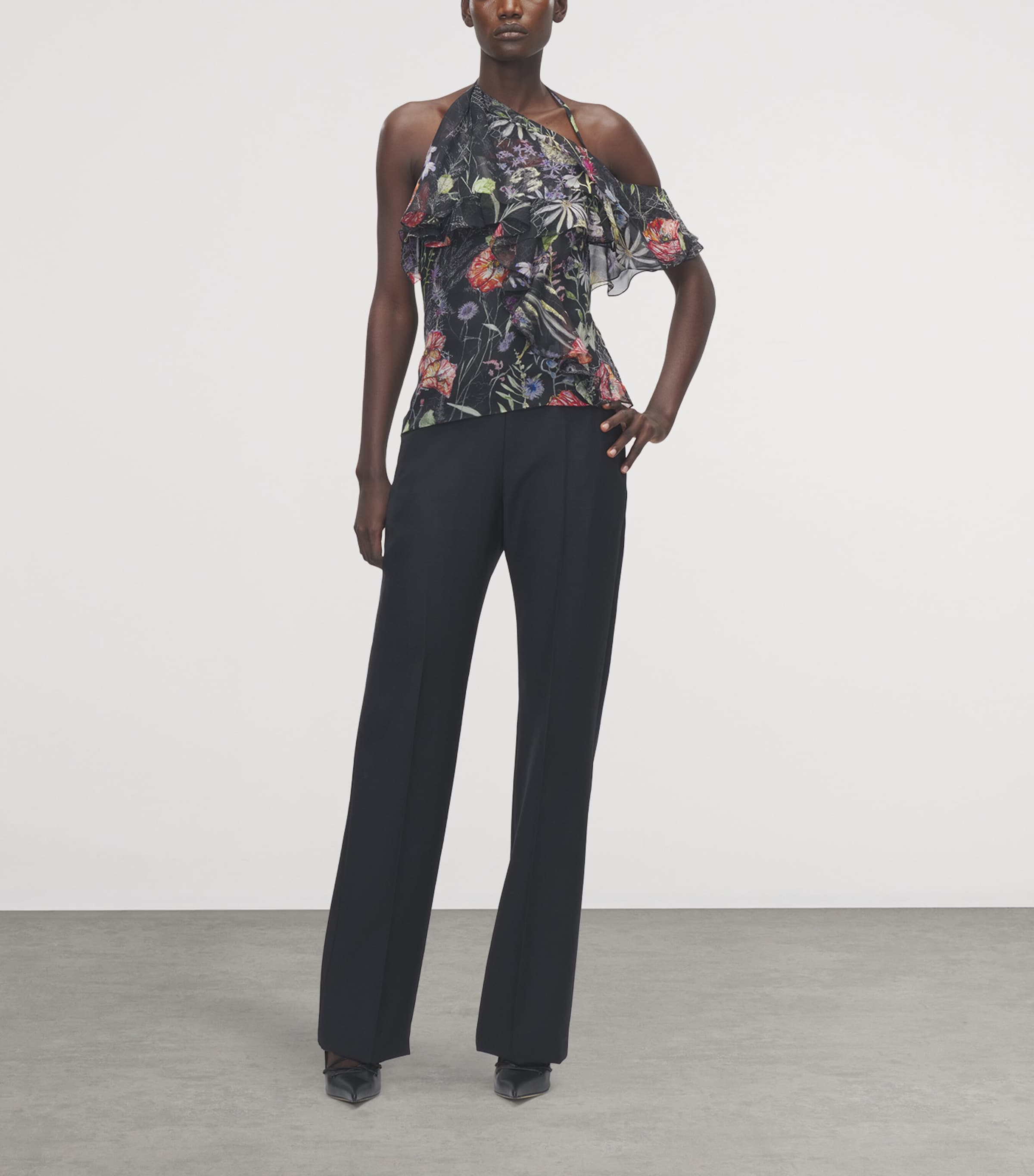 Silk Floral One-Shoulder Top 1000 Image 4