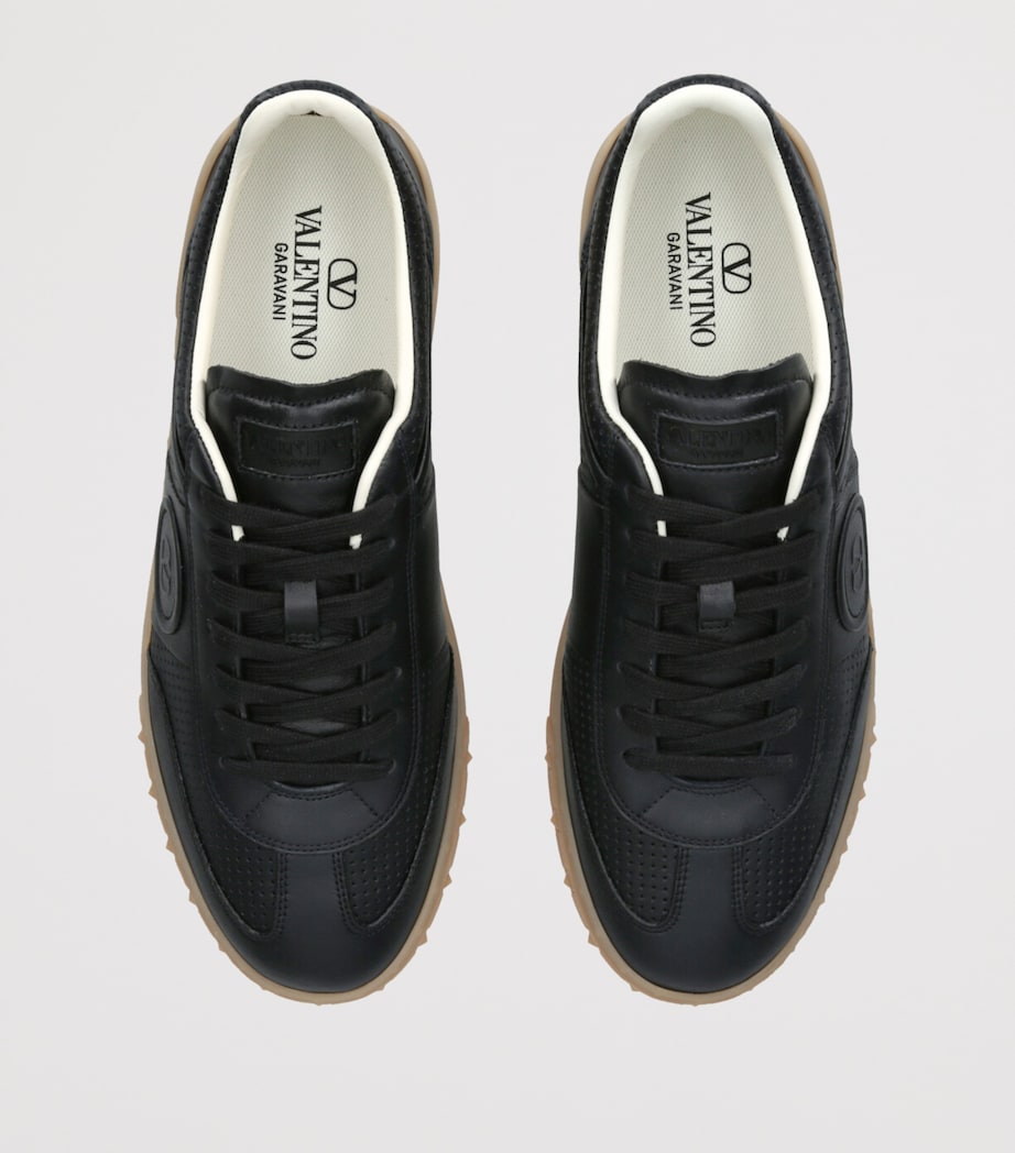Valentino Garavani Mens Leather Upvillage Sneakers Black Image 4