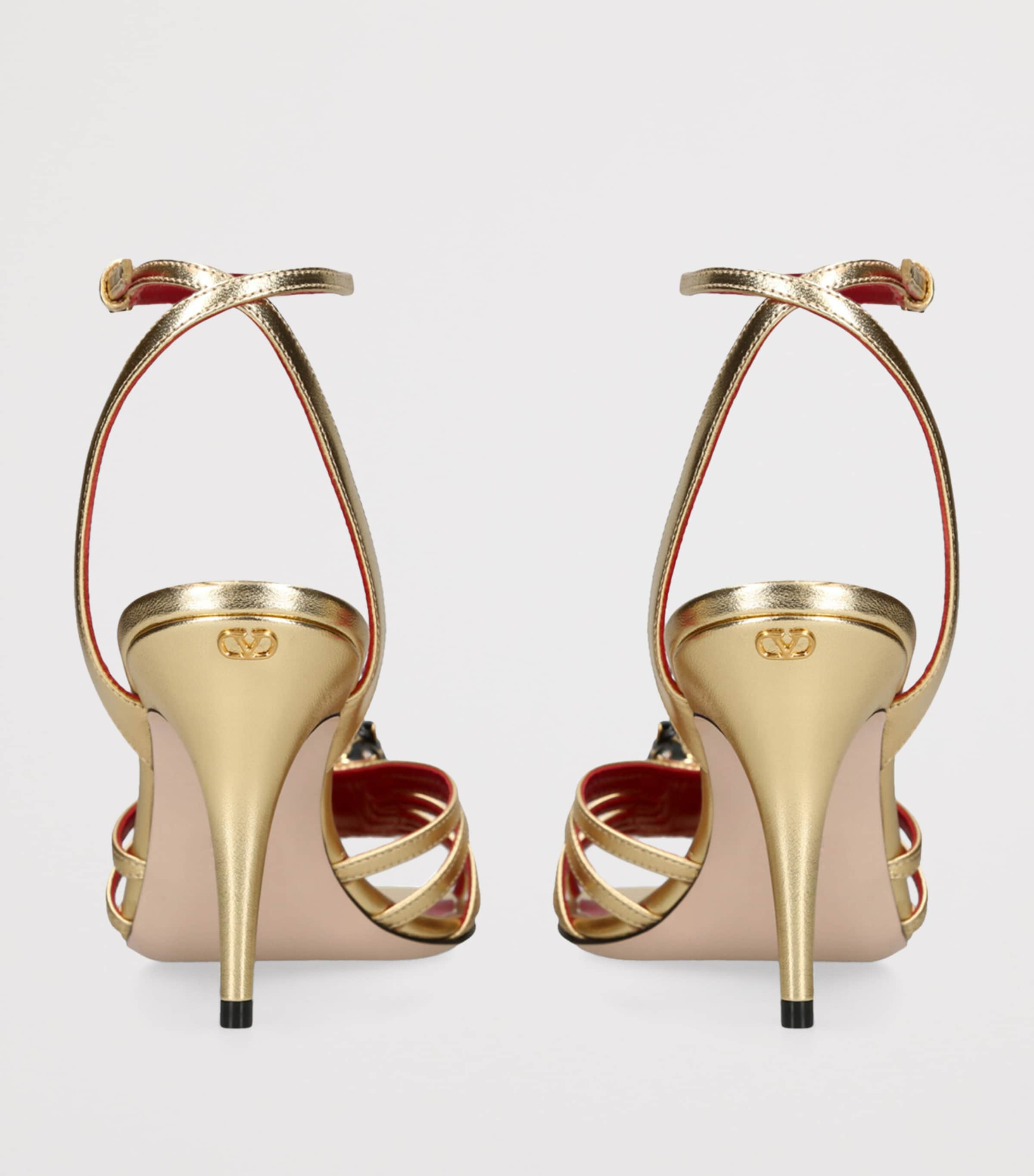 Valentino Garavani Leather Panthea Sandals 85 Gold Image 2