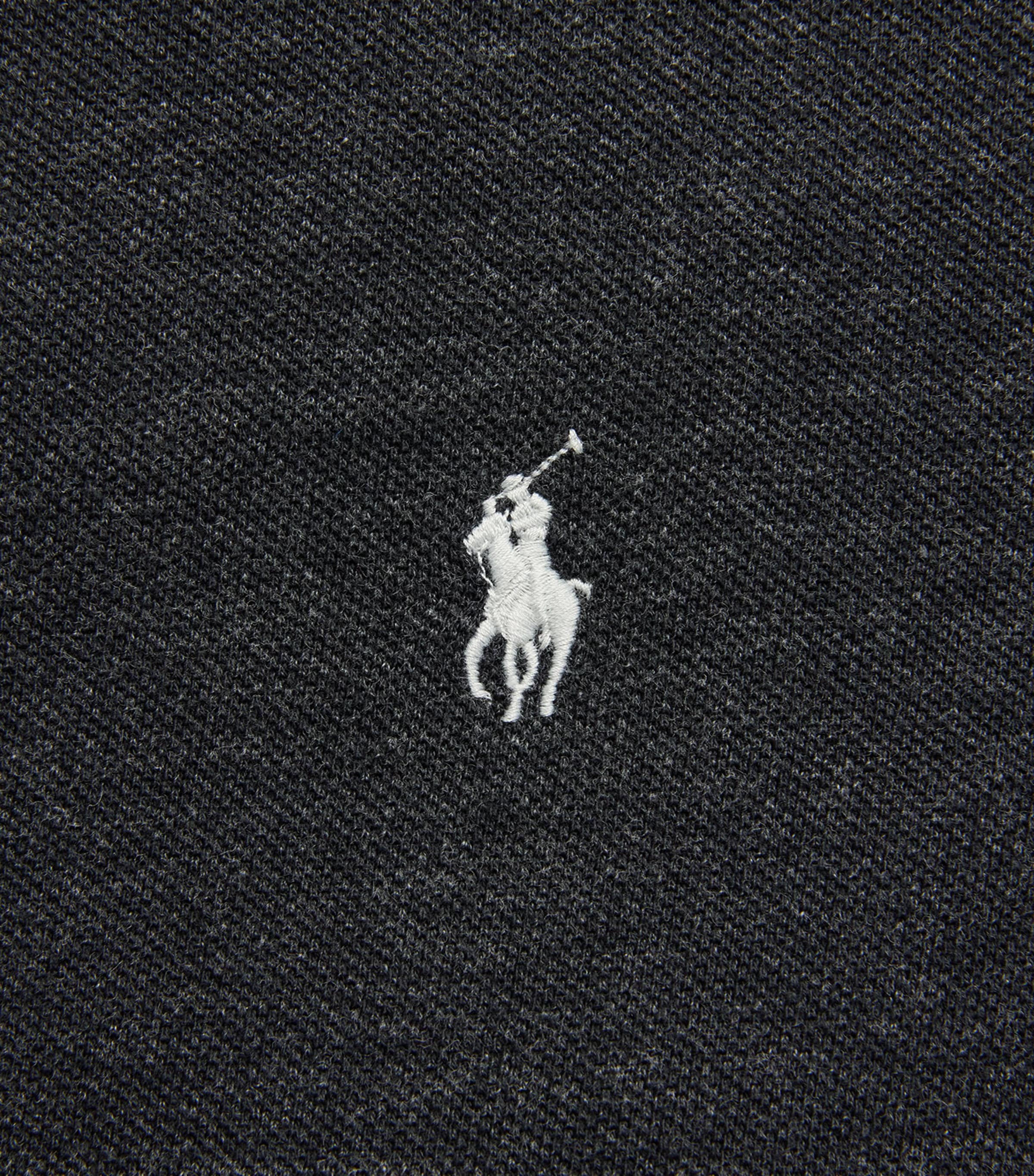 Polo Ralph Lauren Mens Cotton Mesh Polo Shirt Blk Marl Hther Image 6