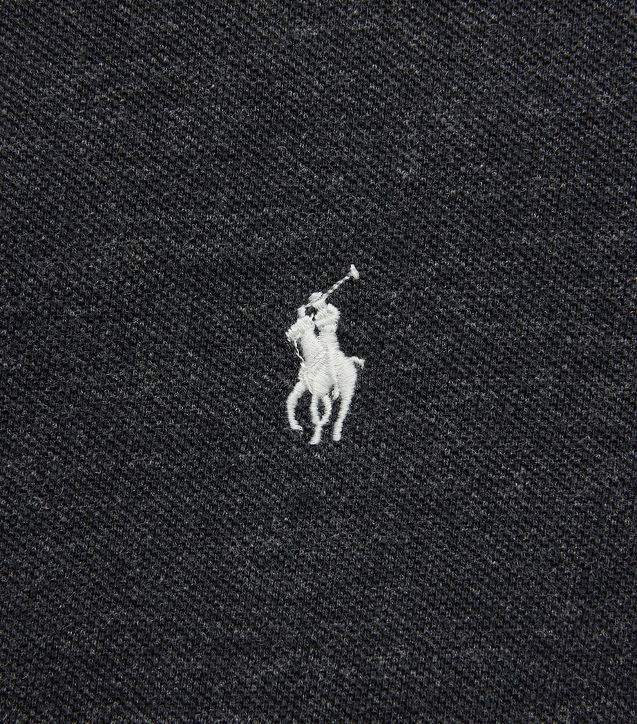 Polo Ralph Lauren Mens Cotton Mesh Polo Shirt Blk Marl Hther Image 6