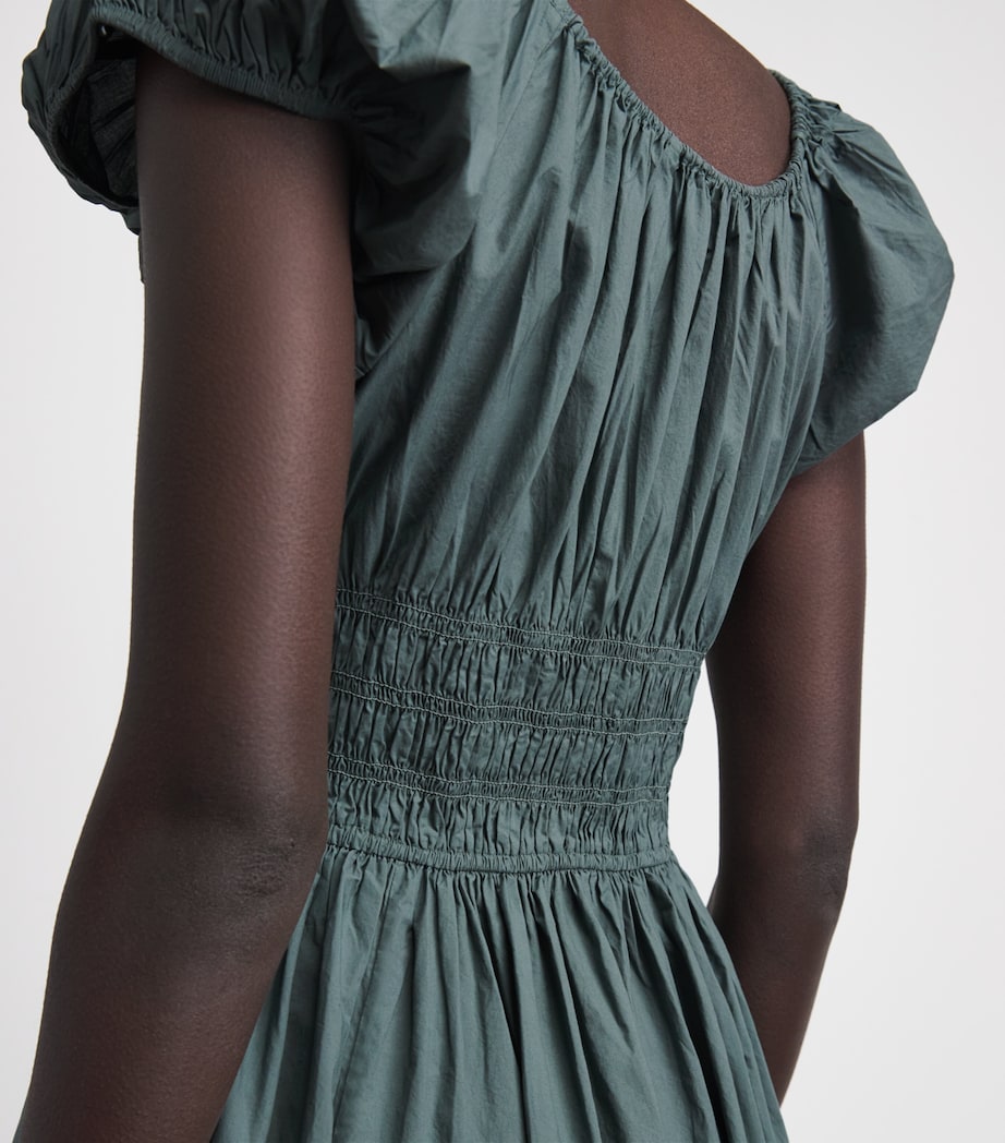 DÔEN Womens Organic Cotton Quinn Midi Dress Lagoon Image 4