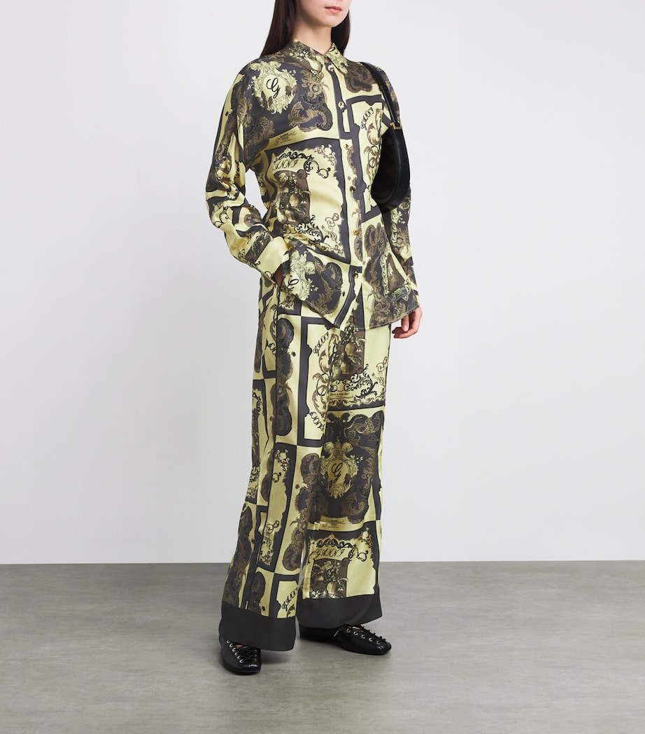 Silk Ornate Print Shirt 308 POPCORN Image 2