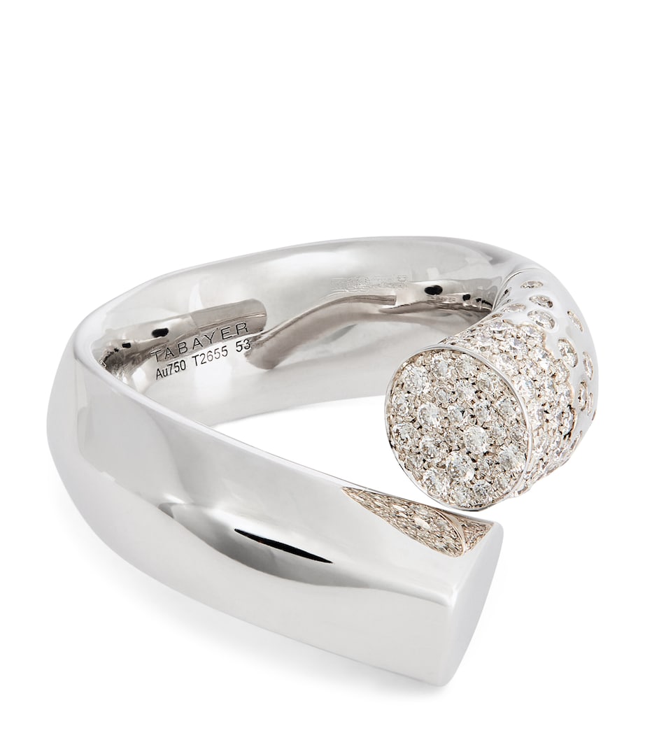 White Gold and Pavé Diamond Oera Ring WHITE GOLD Image 1