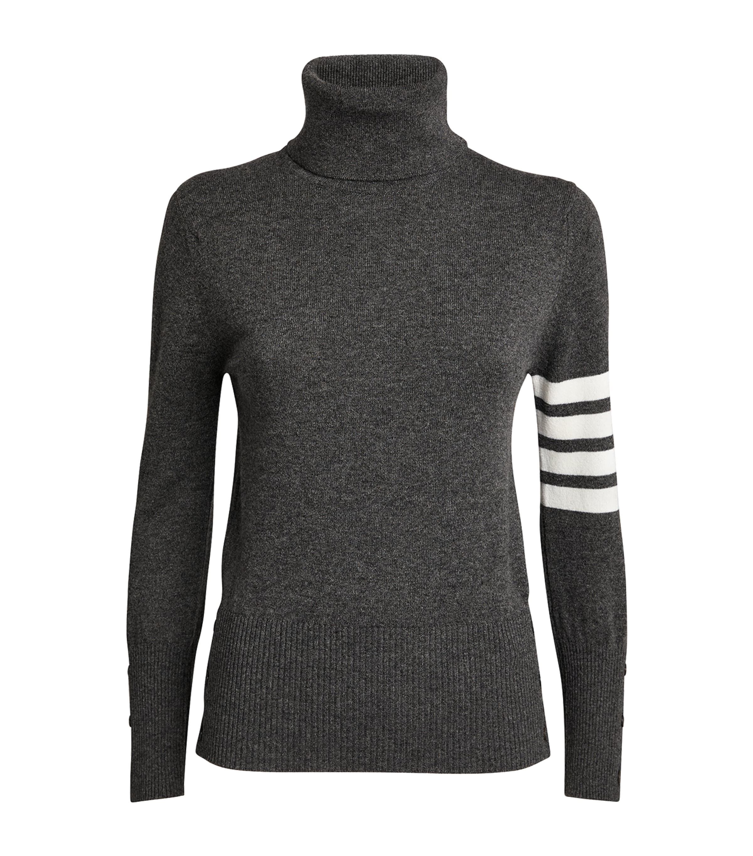 Shop Thom Browne Cashmere 4-bar Rollneck Sweater In Grey