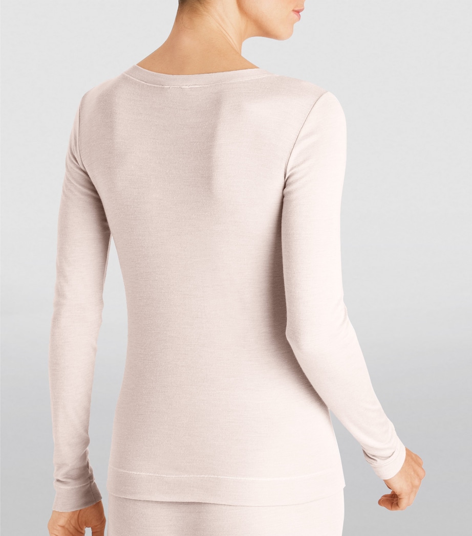 Silk-Cashmere Long-Sleeve T-Shirt IVORY Image 5