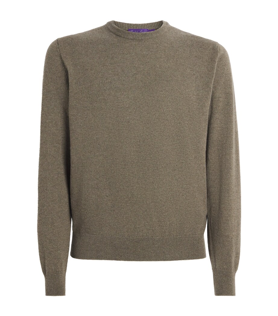 Ralph Lauren Purple Label Mens Cashmere Crew-Neck Sweater Thicket Moss Melange Image 1