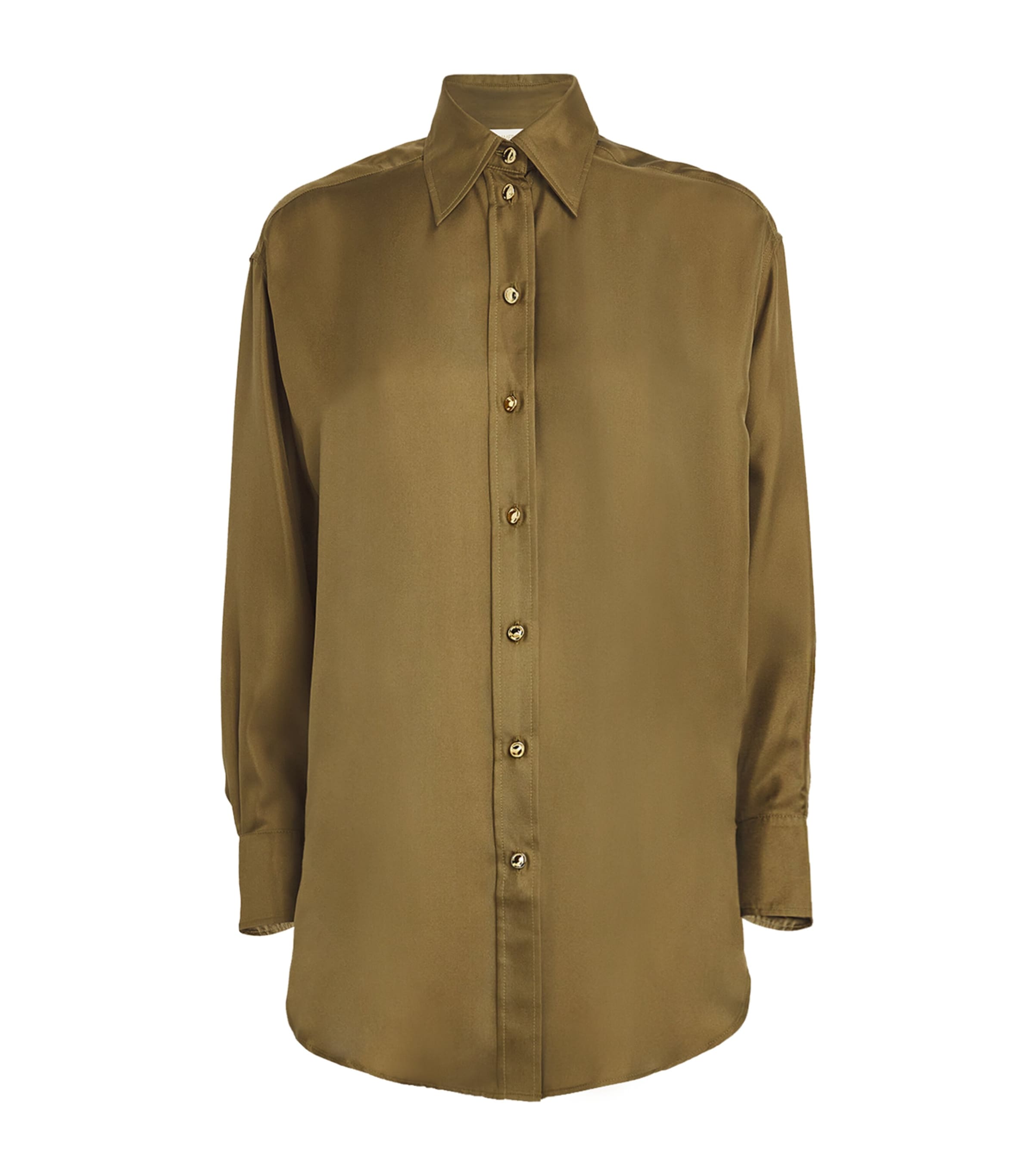 Zimmermann Camicia Crush In Seta Verde Oliva Donna In Green