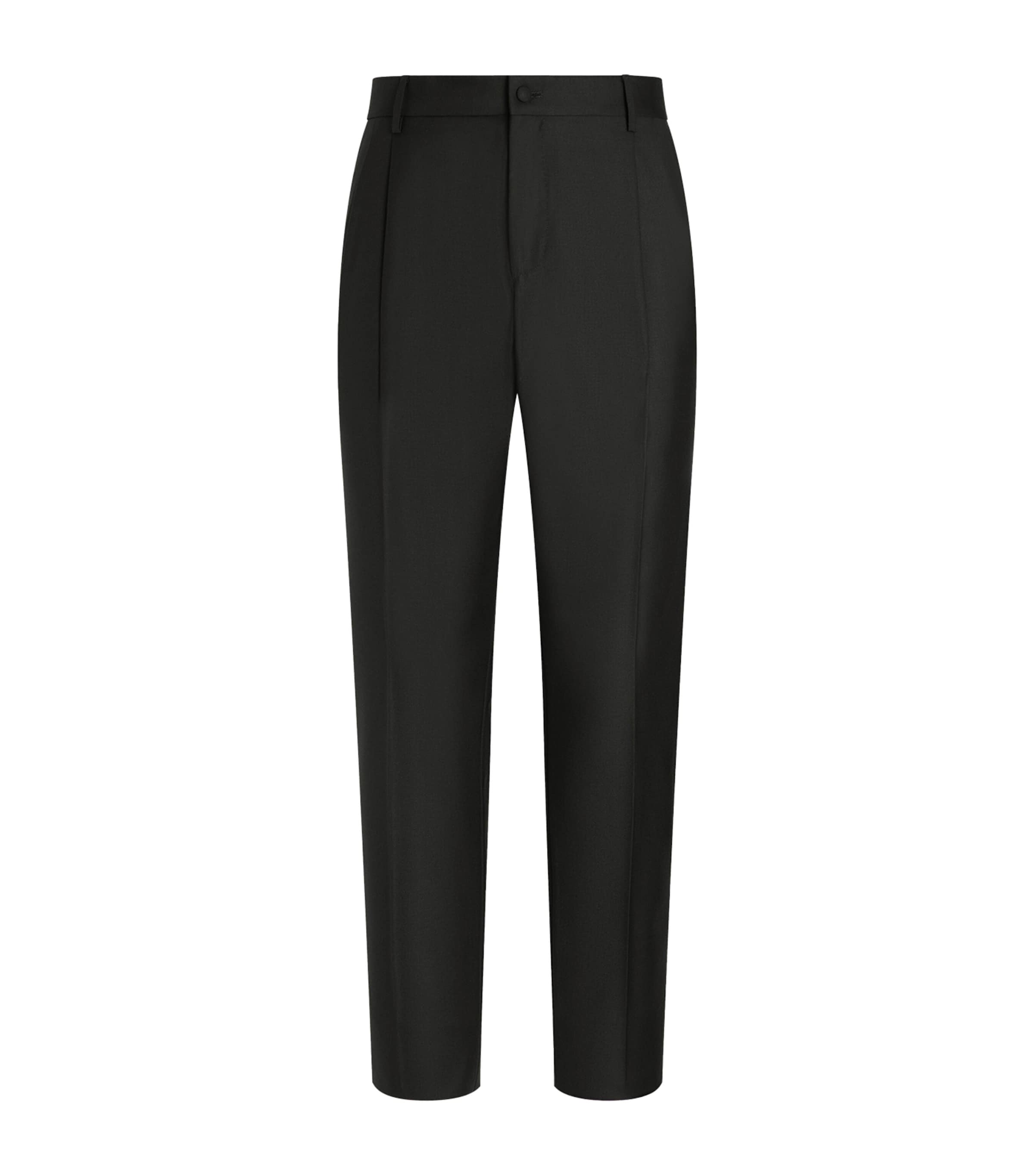 Virgin Wool Tailored Trousers V0687-DARK GREE Image 1