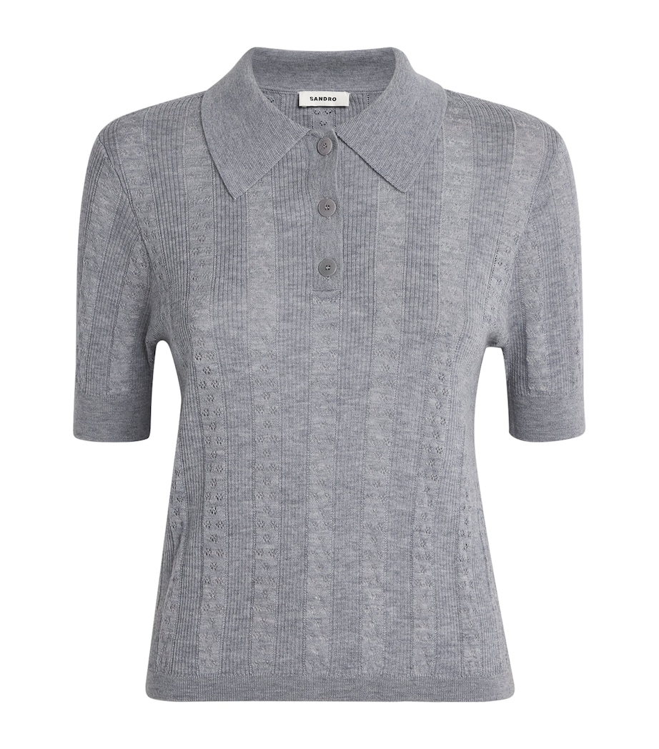 Wool Polo Sweater GREY Image 1