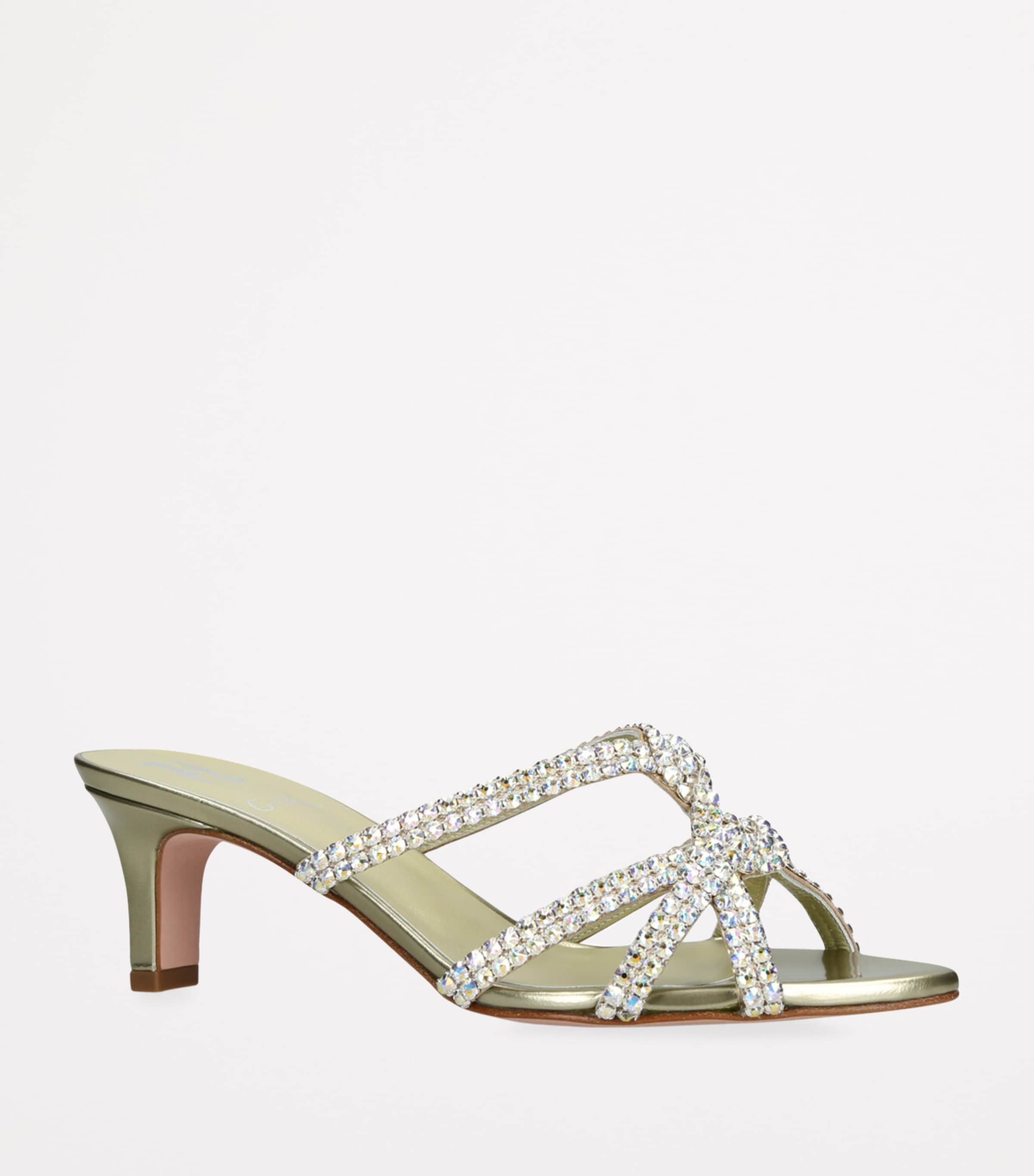 Gina Leather Embellished Montpellier Mules 50 Green Image 3