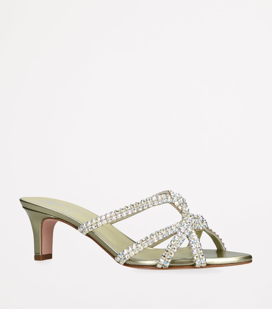 Leather Embellished Montpellier Mules 50 GREEN Image 3