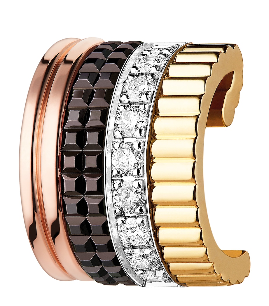 Mixed Gold and Diamond Quatre Classique Single Ear Clip MULTI Image 1