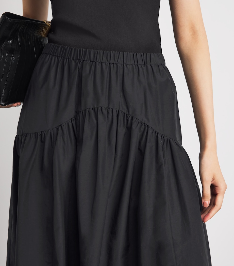 Theory Womens Curved Yoke Midi Skirt Black Image 3