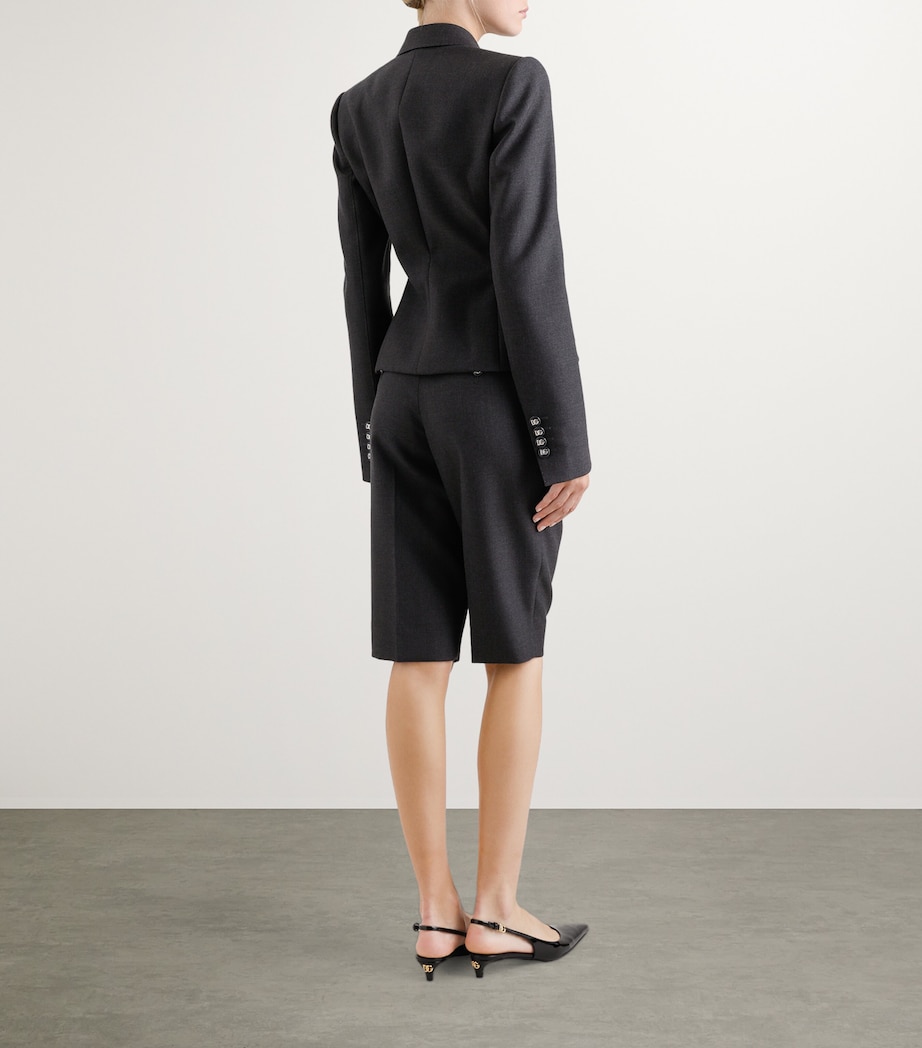 Virgin Wool Fitted Blazer S8290-MELANGE GREY Image 5