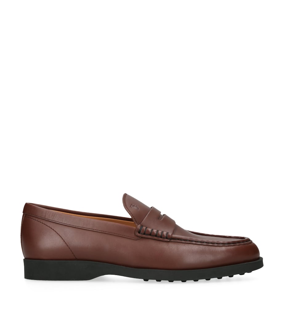 Leather Moccasins DARK BROWN Image 1