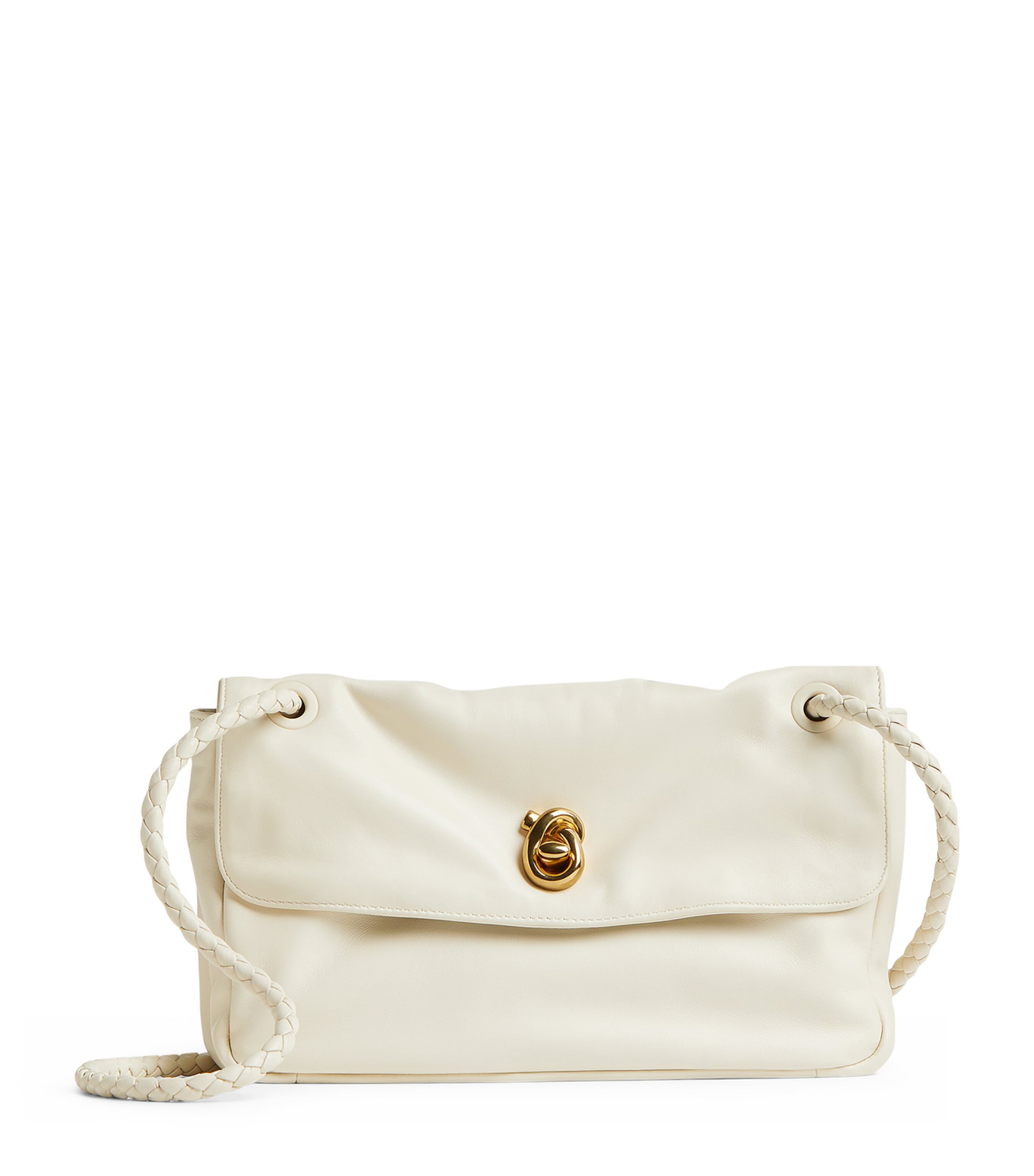 Bottega Veneta Lambskin Madison Cross-body Bag In White