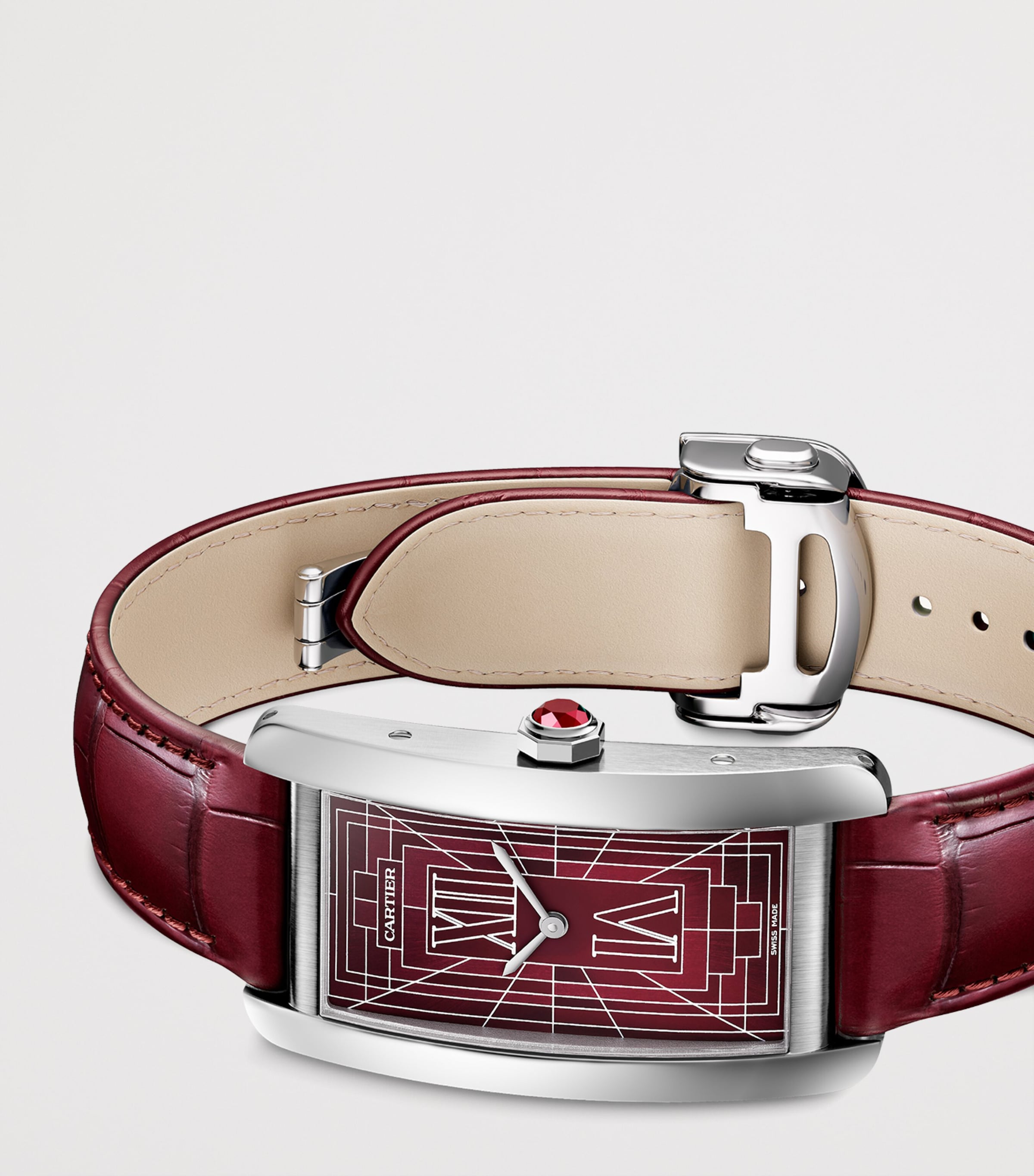 Cartier Large White Gold Tank Américaine Watch 24.4mm Platinum Image 3