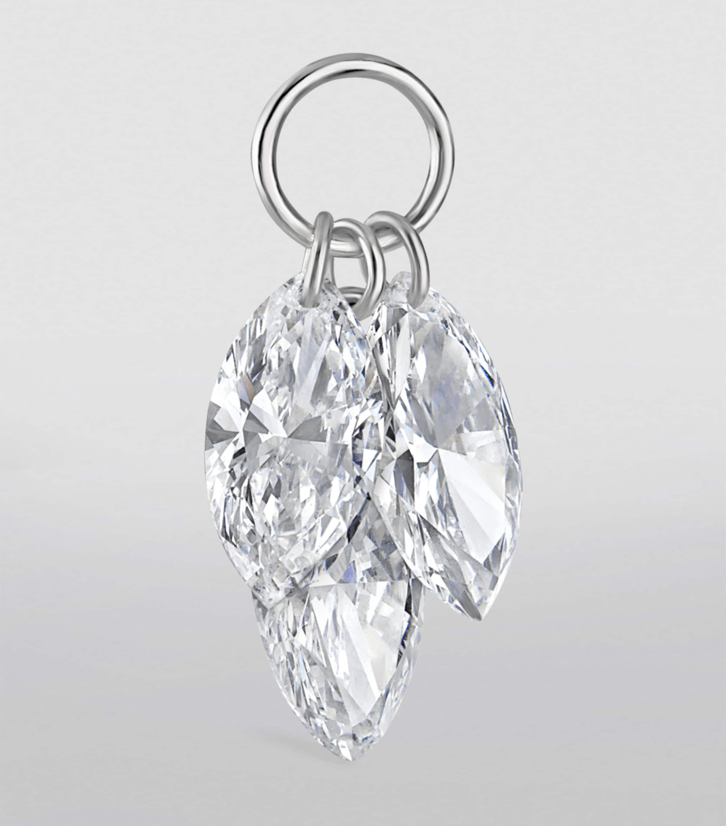 Floating Diamond Plume Charm (6.5mm) WHITE GOLD Image 2